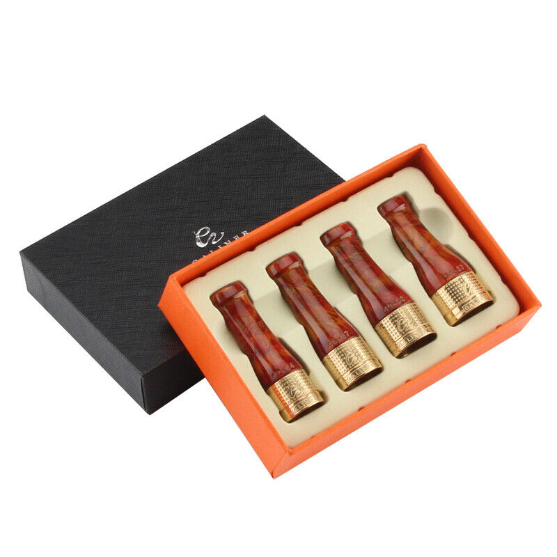 Galiner Golden Pure Copper Cigar Holder Mouthpiece Nozzle 4 Sizes With Gift Box