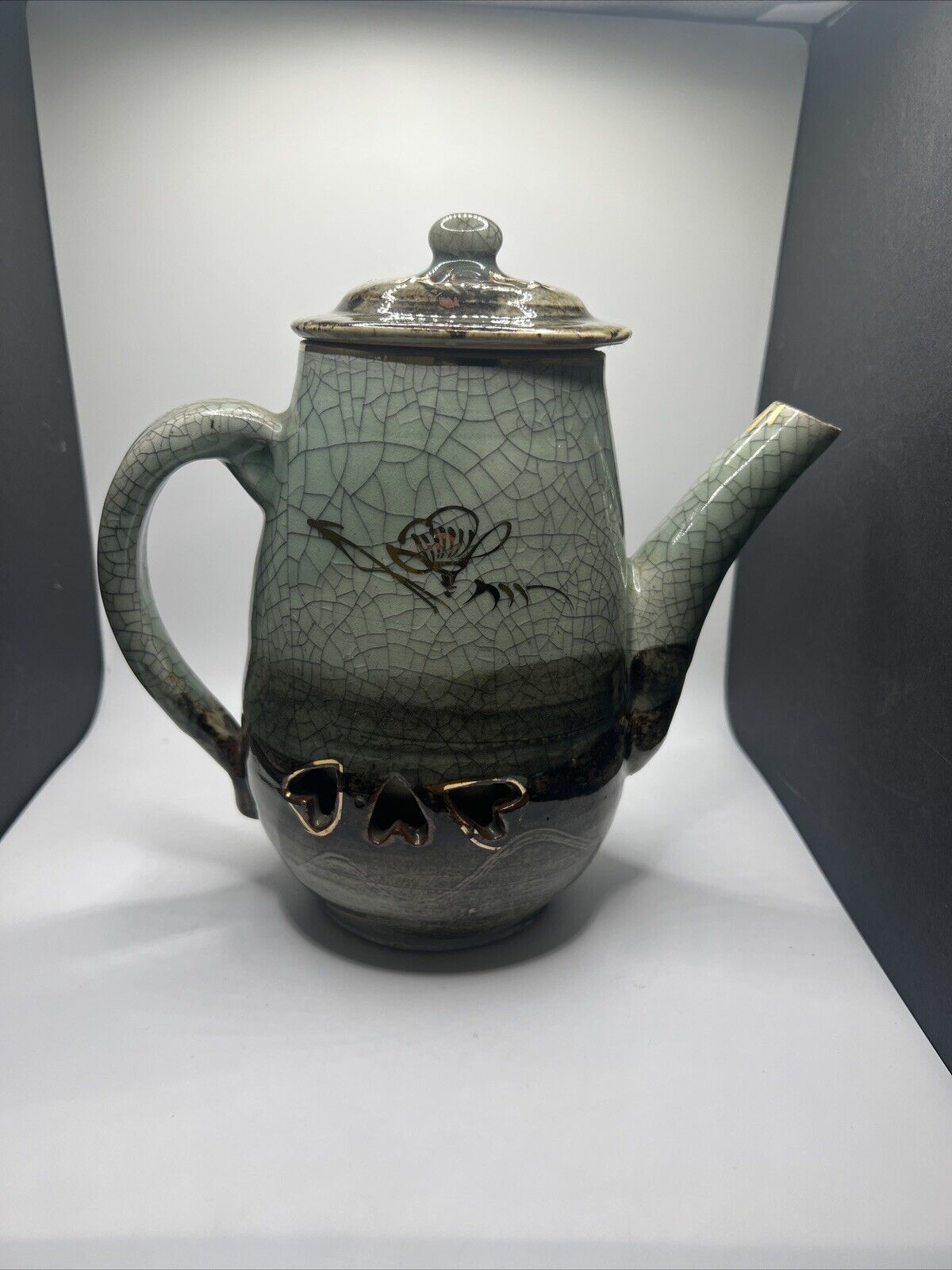 Japanese Somayaki Teapot, Cups, Sugar And Creamer Set. Vintage Set