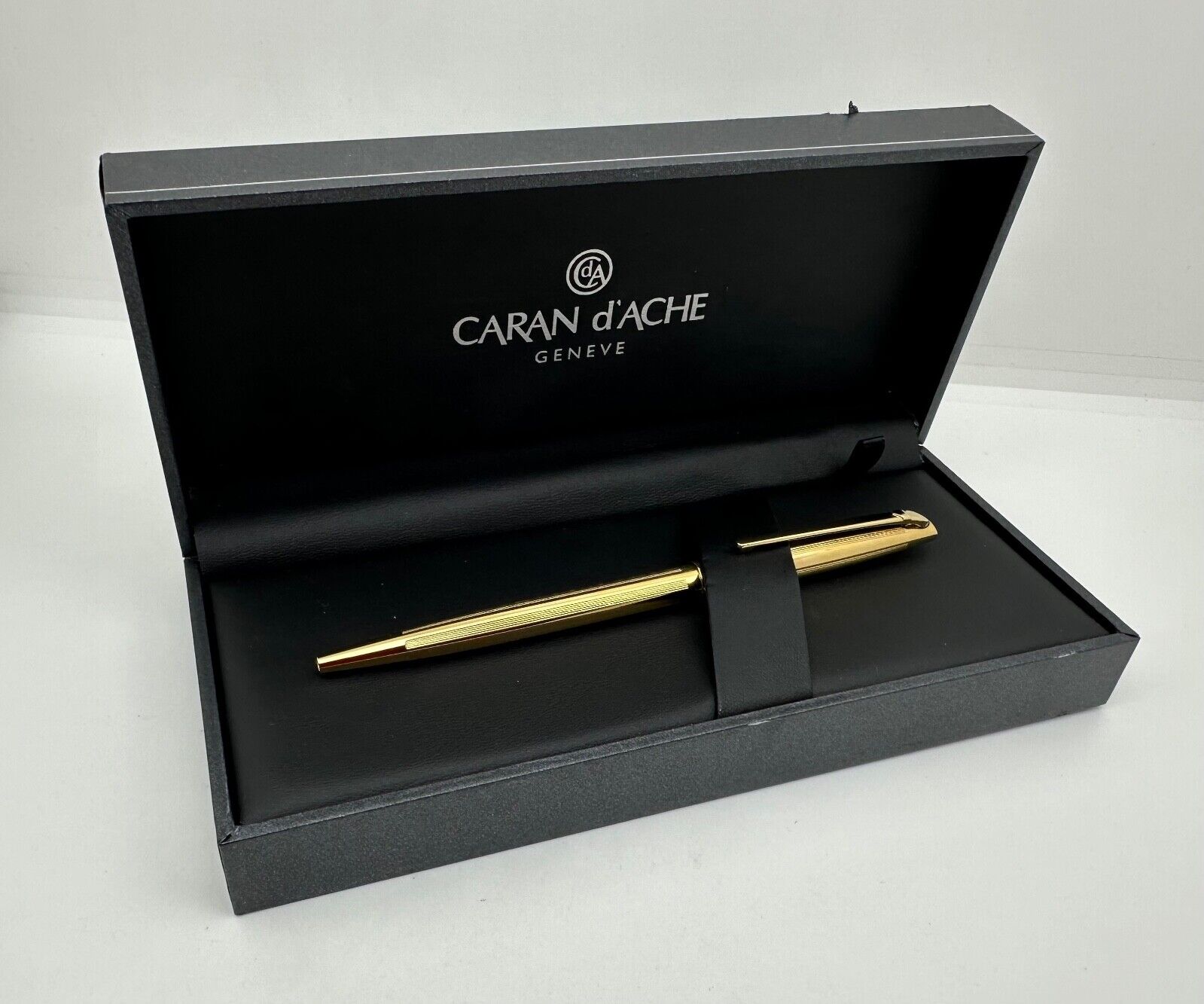 Vintage Caran d\'Ache Madison Cisele Gold Plated Ballpoint Pen
