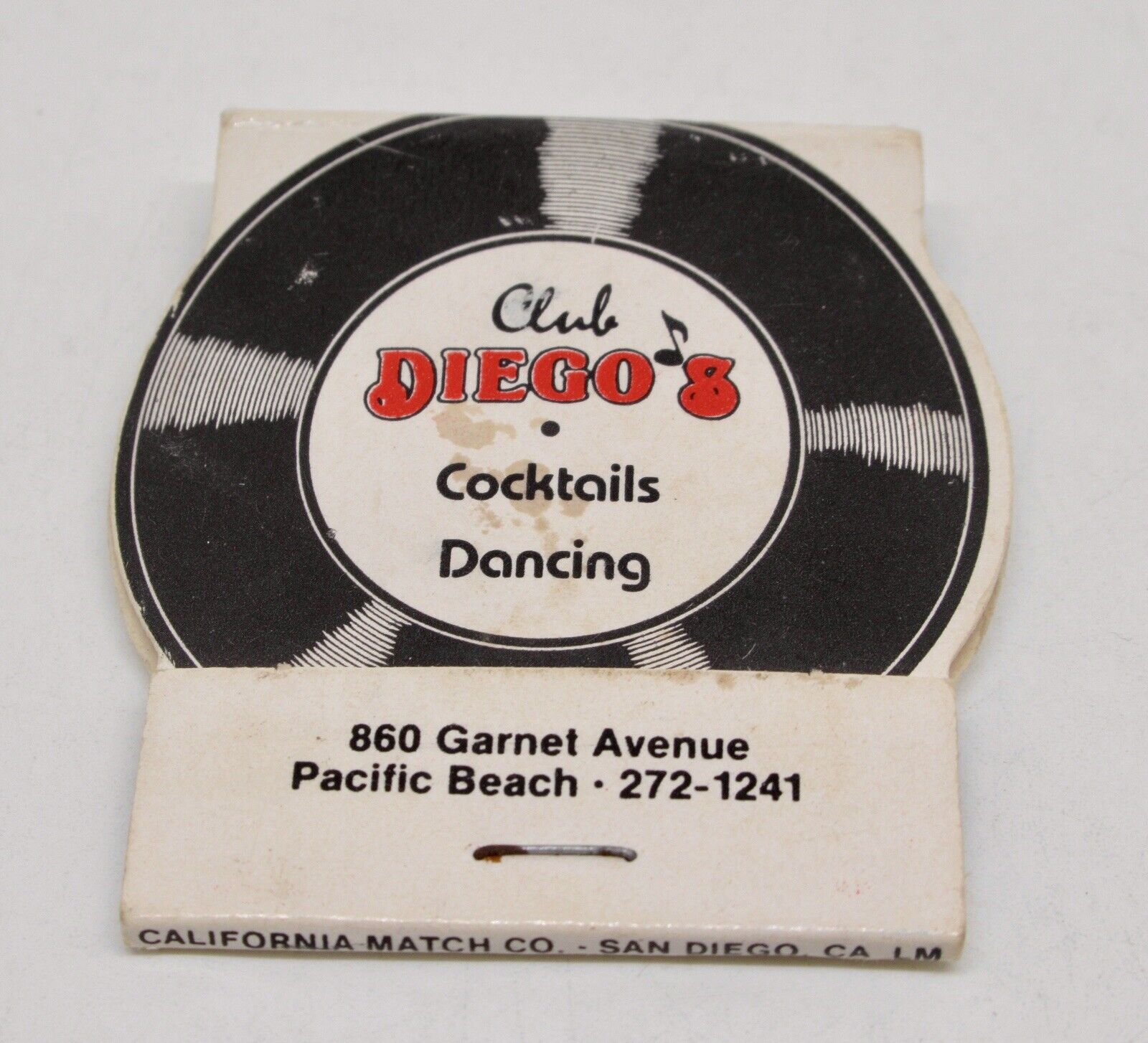 Diego\'s Club San Diego 860 Garnet California Pacific Beach FULL Matchbook