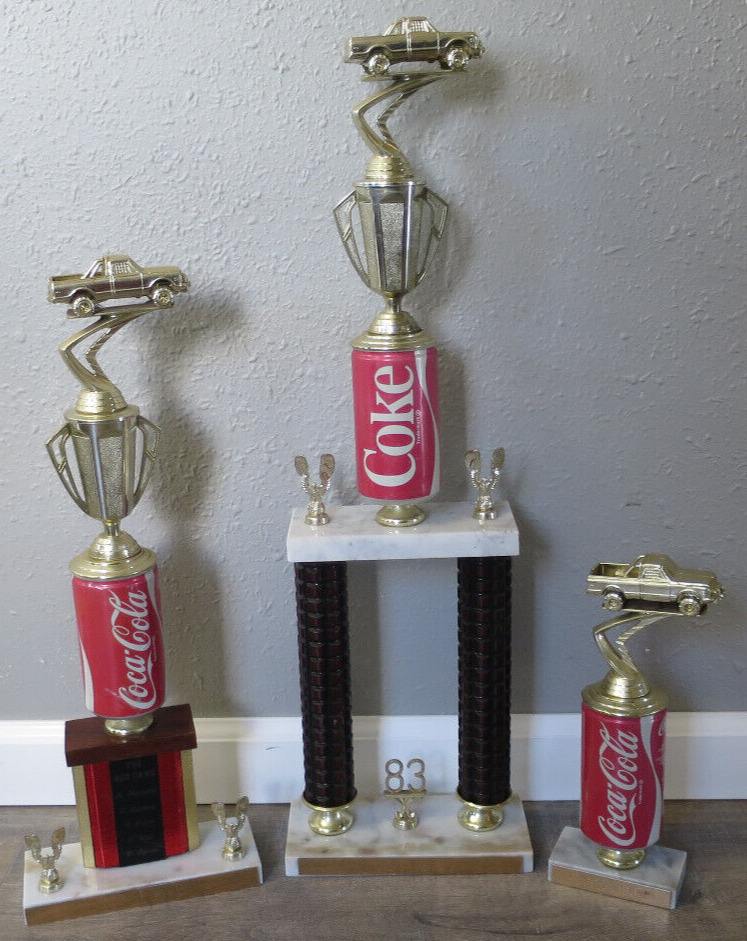 Set of Vintage McRaws Ford Mud-A-Thon Labor Day 1983 Trophies 1st 2nd and 3rd