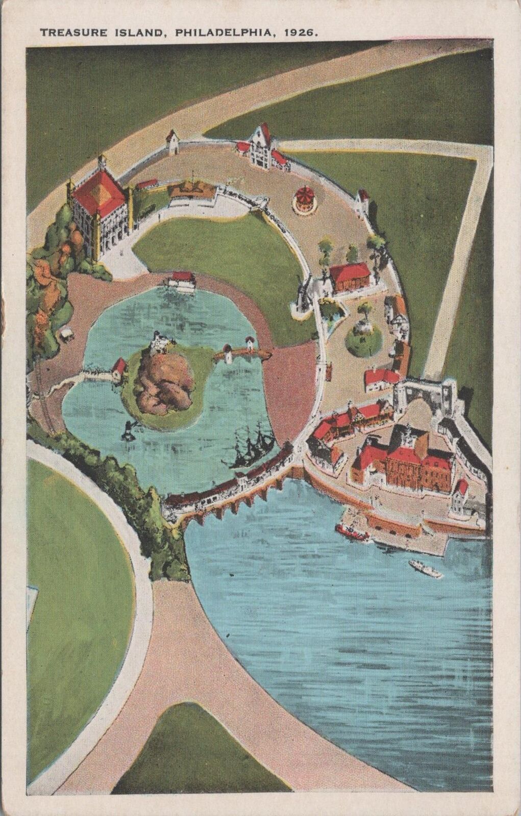 Postcard Treasure Island Philadelphia PA 1926