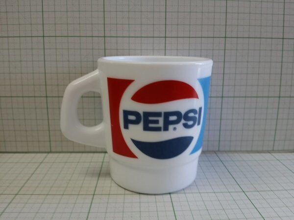 Pepsi Cola Mug Milky Glass Milk Glass Printed Mug American Miscellaneous