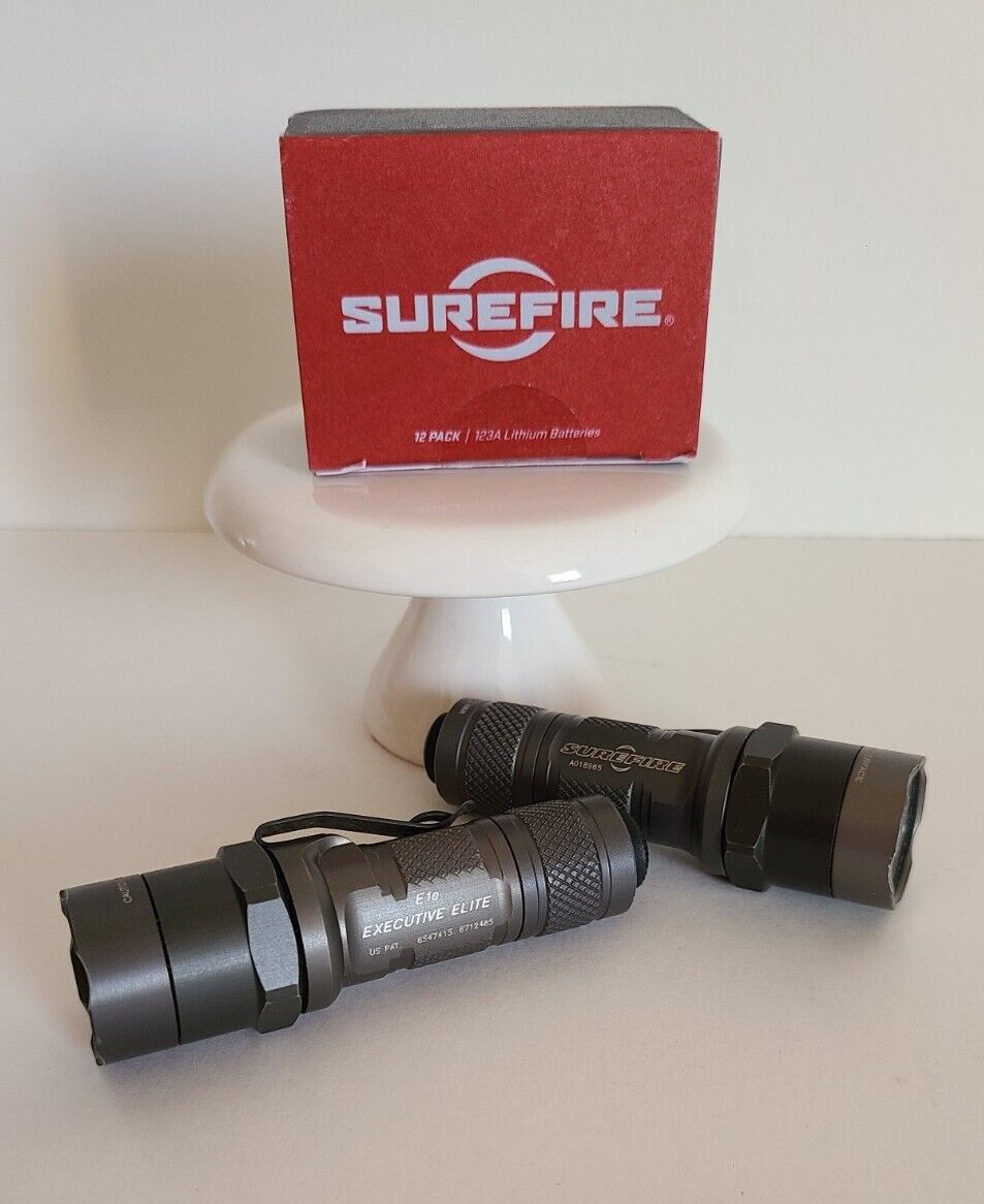 Surefire E1e Executive Elite Flashlight w/6 Surefire Batteries