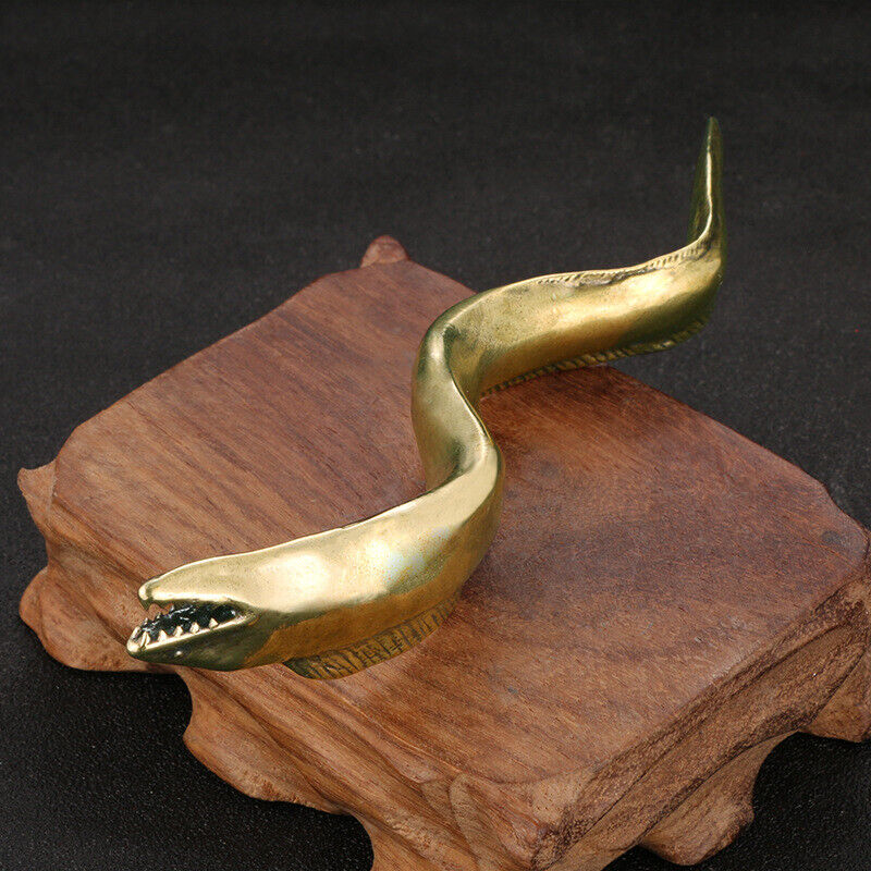 Brass Copper Eel Figurines Statuette Fengshui Collection Hairtail Gifts