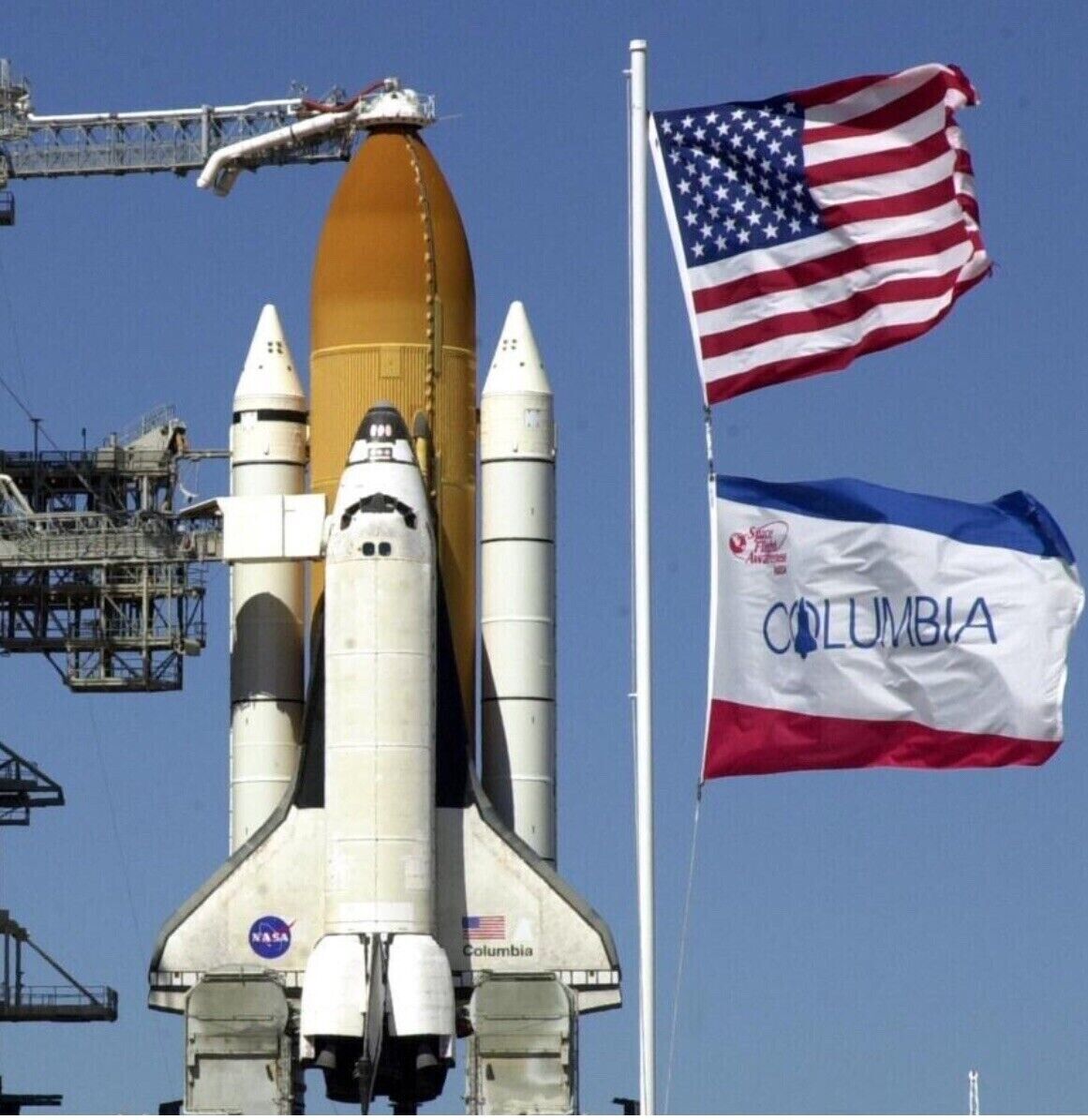 Authentic Official NASA Space Shuttle Columbia 4x6 Nylon Flag Rare Collectors