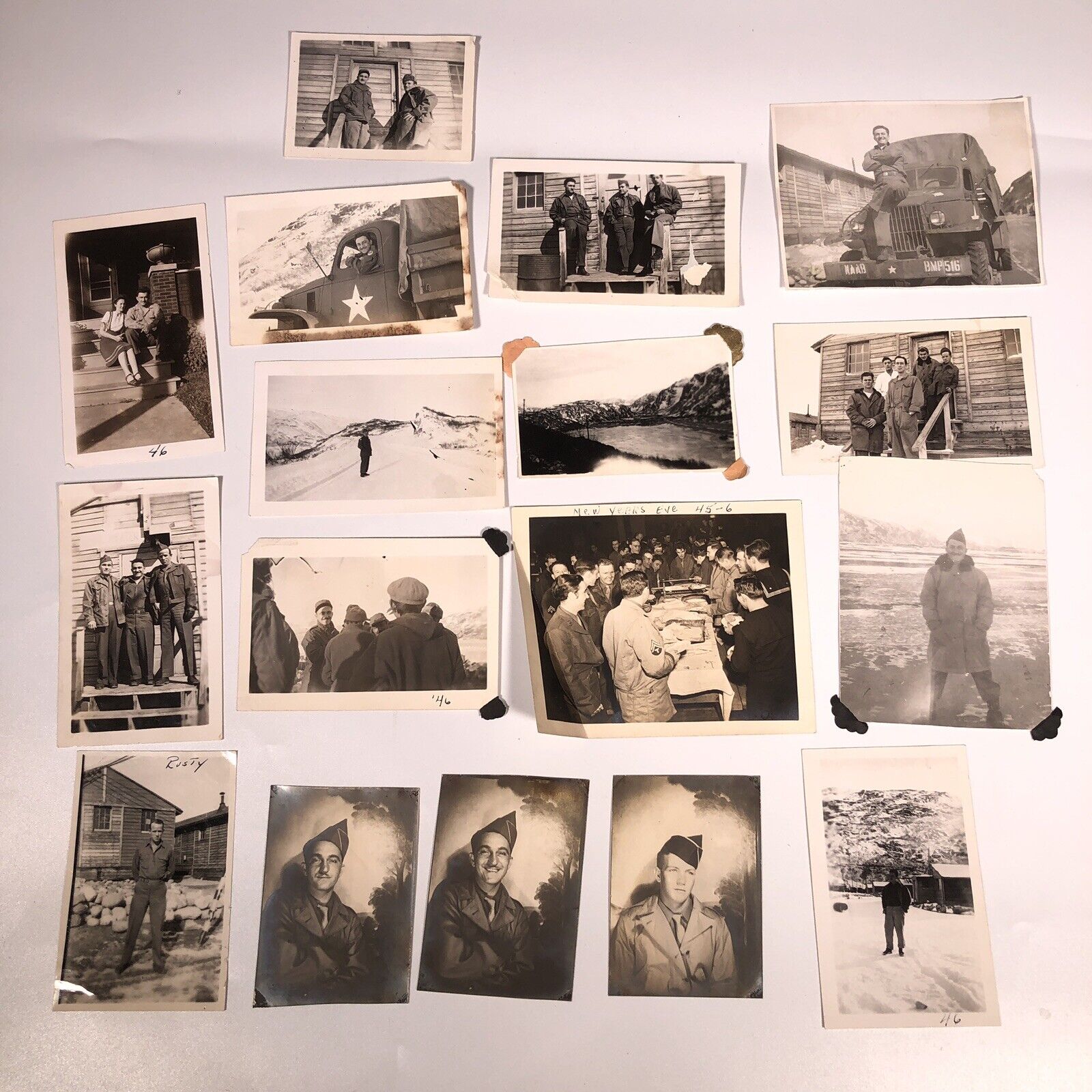 Vintage Photo Photography Lot WWII soldiers Greenland 1945 1946 Smiling Handsome