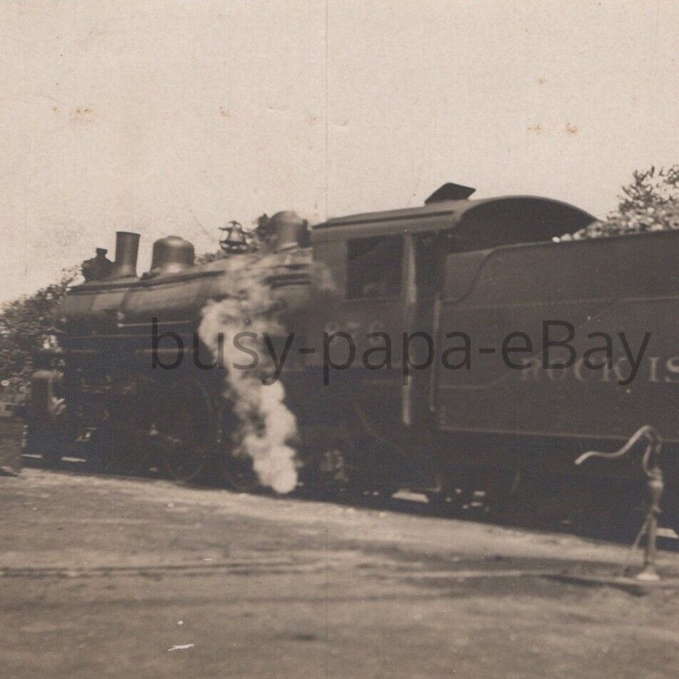 1910 RPPC Rock Island Lines 4-6-2 P31 Locomotive No 876 Peoria Illinois Postcard