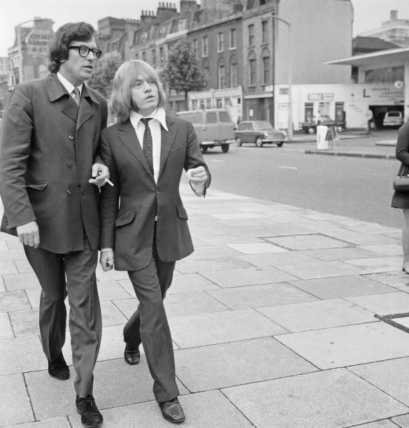 Musician Brian Jones With Tom Keylock In London 1968 Old Photo