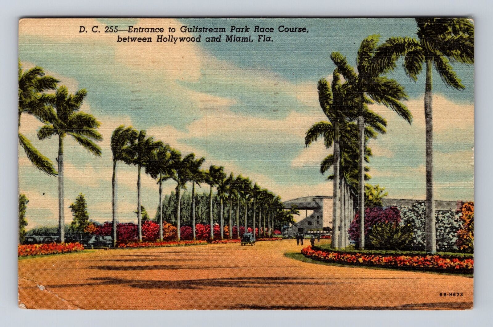Miami FL-Florida, Gulfstream Park Race Course, Antique Vintage Souvenir Postcard