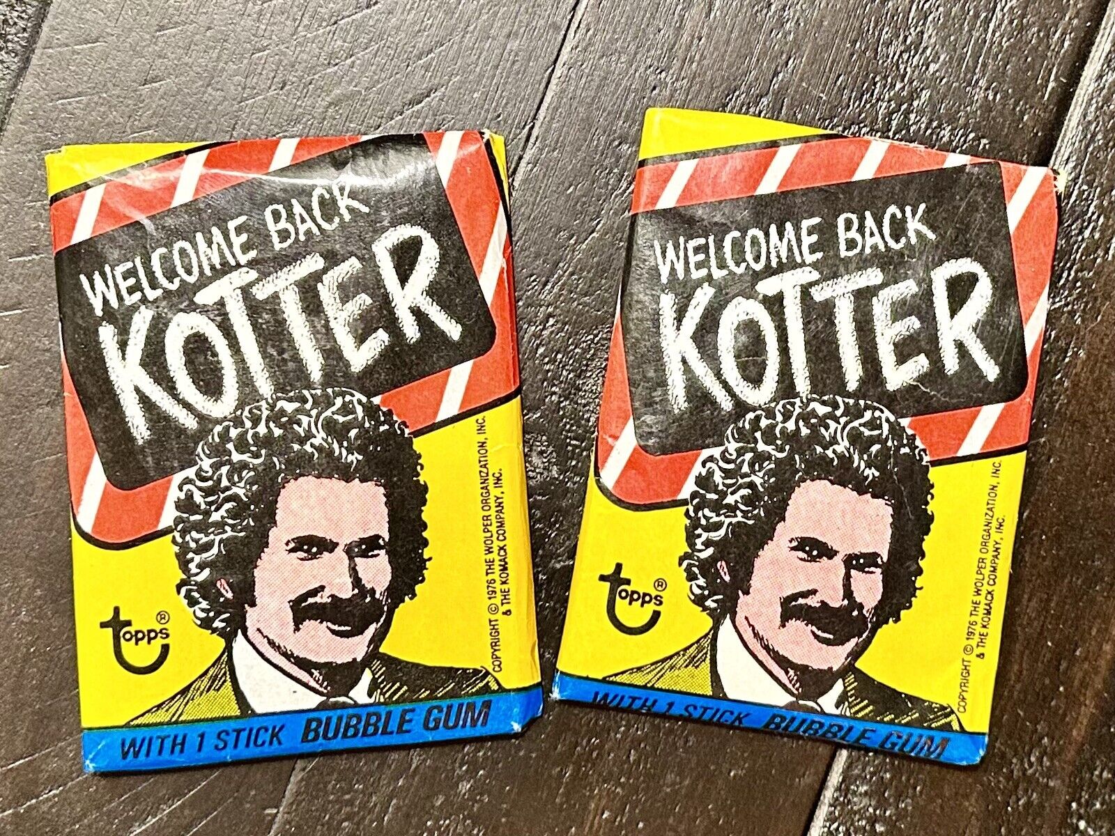 TWO 1976 Topps WELCOME BACK KOTTER SEALED Wax Pack +2 BONUS CARDS LAST 2