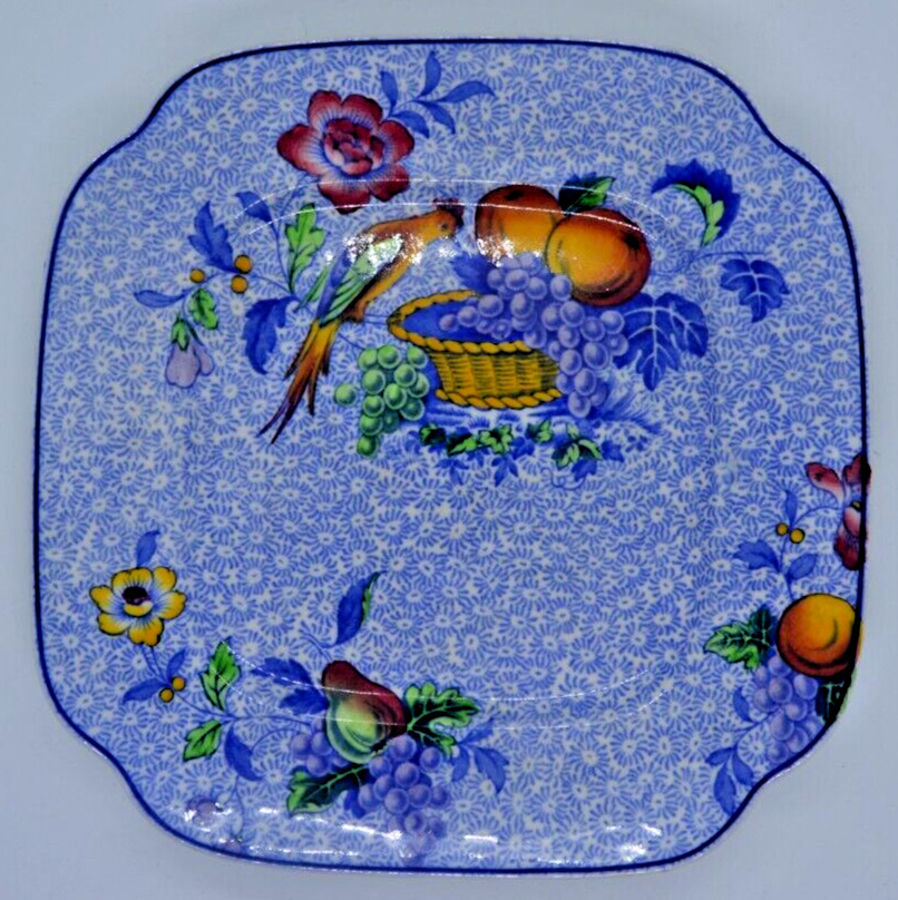 Spode Copeland George III for Harrod\'s Square Scallop Luncheon Plate Blue Chintz