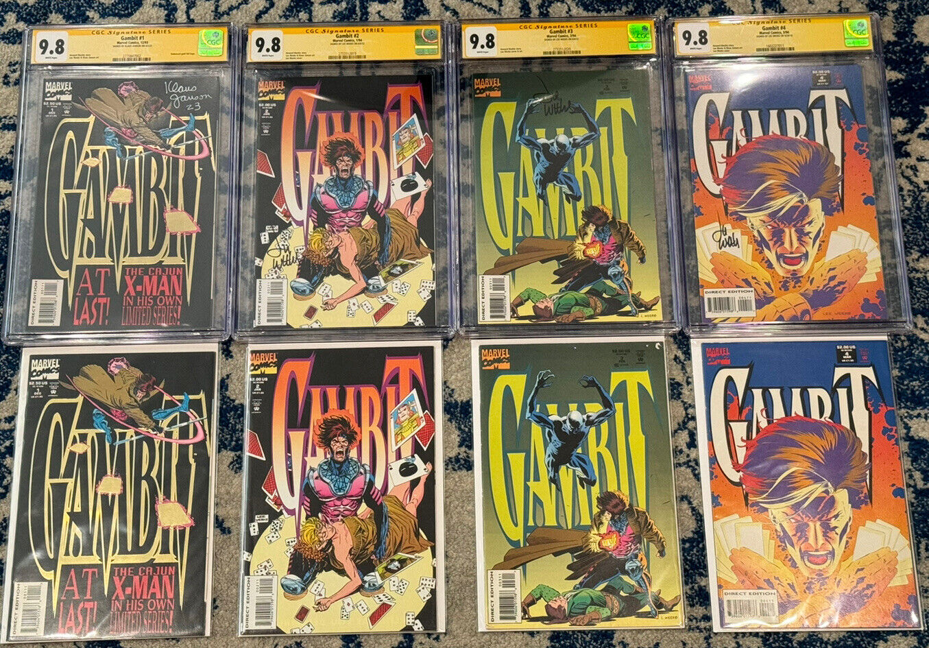 GAMBIT #1-4 (1994) CGC 9.8 ss Signed #1 Janson, #2-#4 Weeks +(#1-4 raw copies)