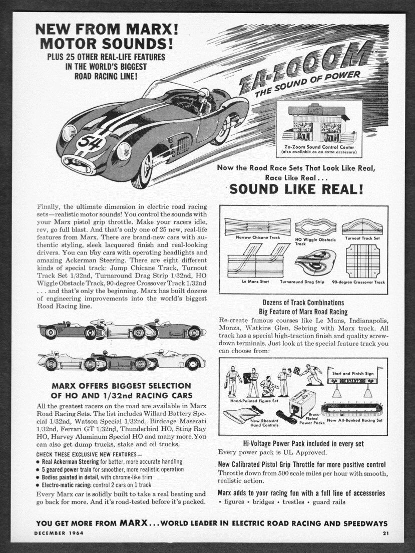 1964 Marx Road Racing Set art \