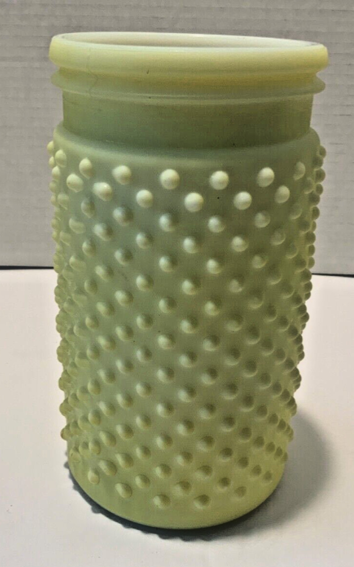 Accent Decor Yellow Hobnail Glass Jar/Vase 7 1/4” tall x 3.5” diameter