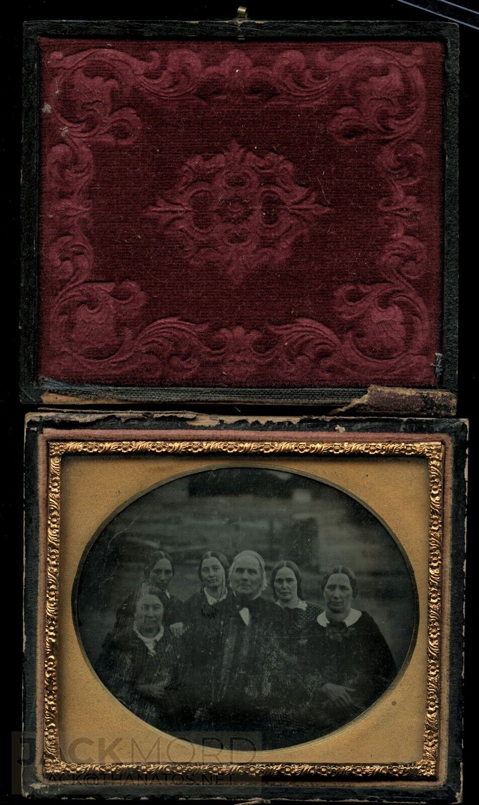 1850S AMBROTYPE PHOTO 1/6 OUTDOOR MORMON LDS MARRIAGE? ANTIQUE 1800s
