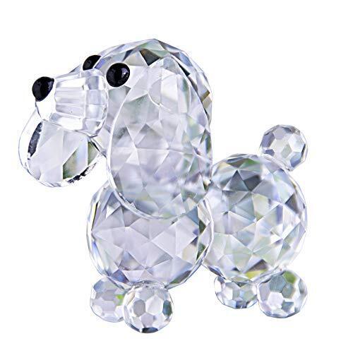Crystal Cute Dog Figurine Collection Cut Glass Ornament Statue Animal Collect...