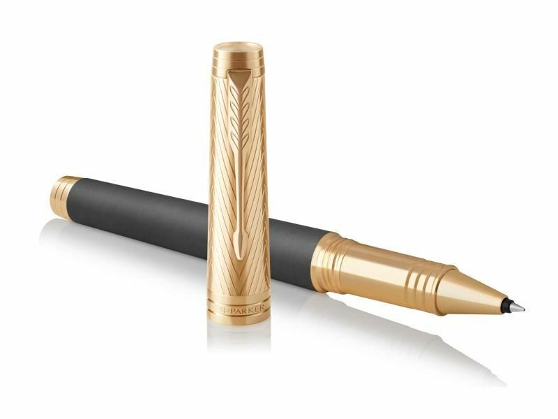 Parker Premier Deluxe Storm Grey and Gold Roller Ball Pen (1931438)