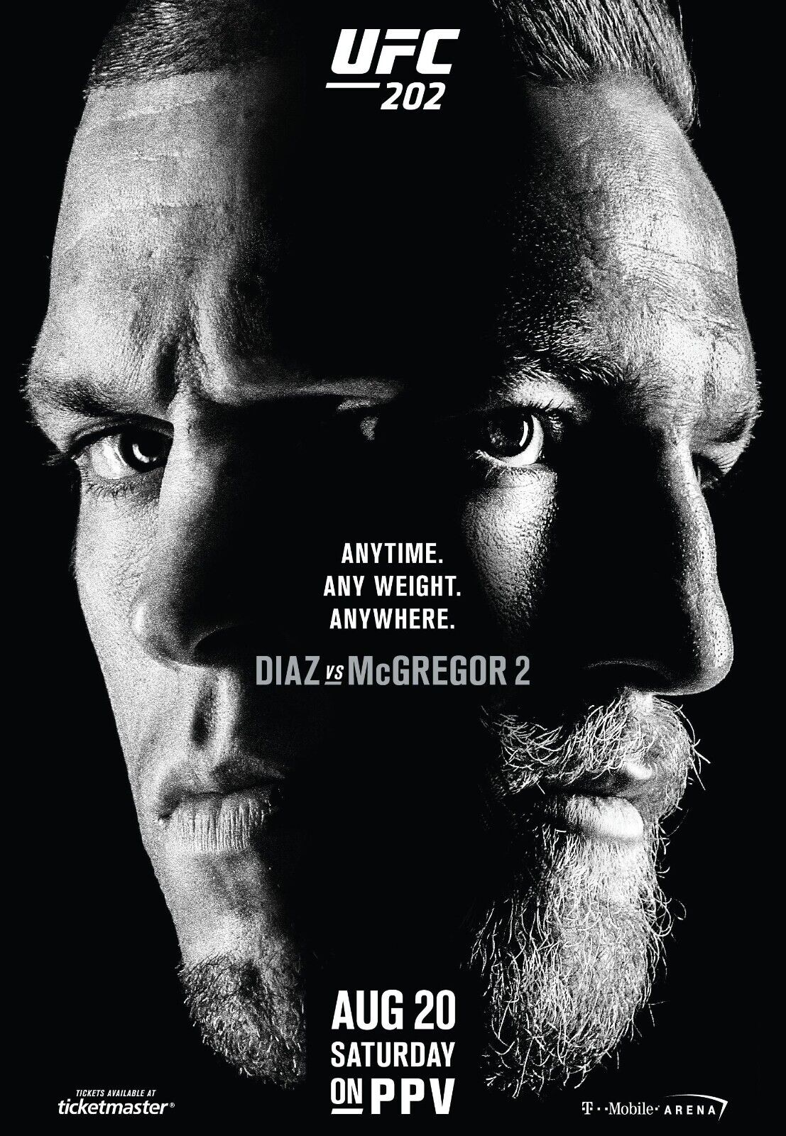 UFC 202 Fight Poster 11x17 Inches - Nate Diaz vs Conor McGregor II 2 | NEW