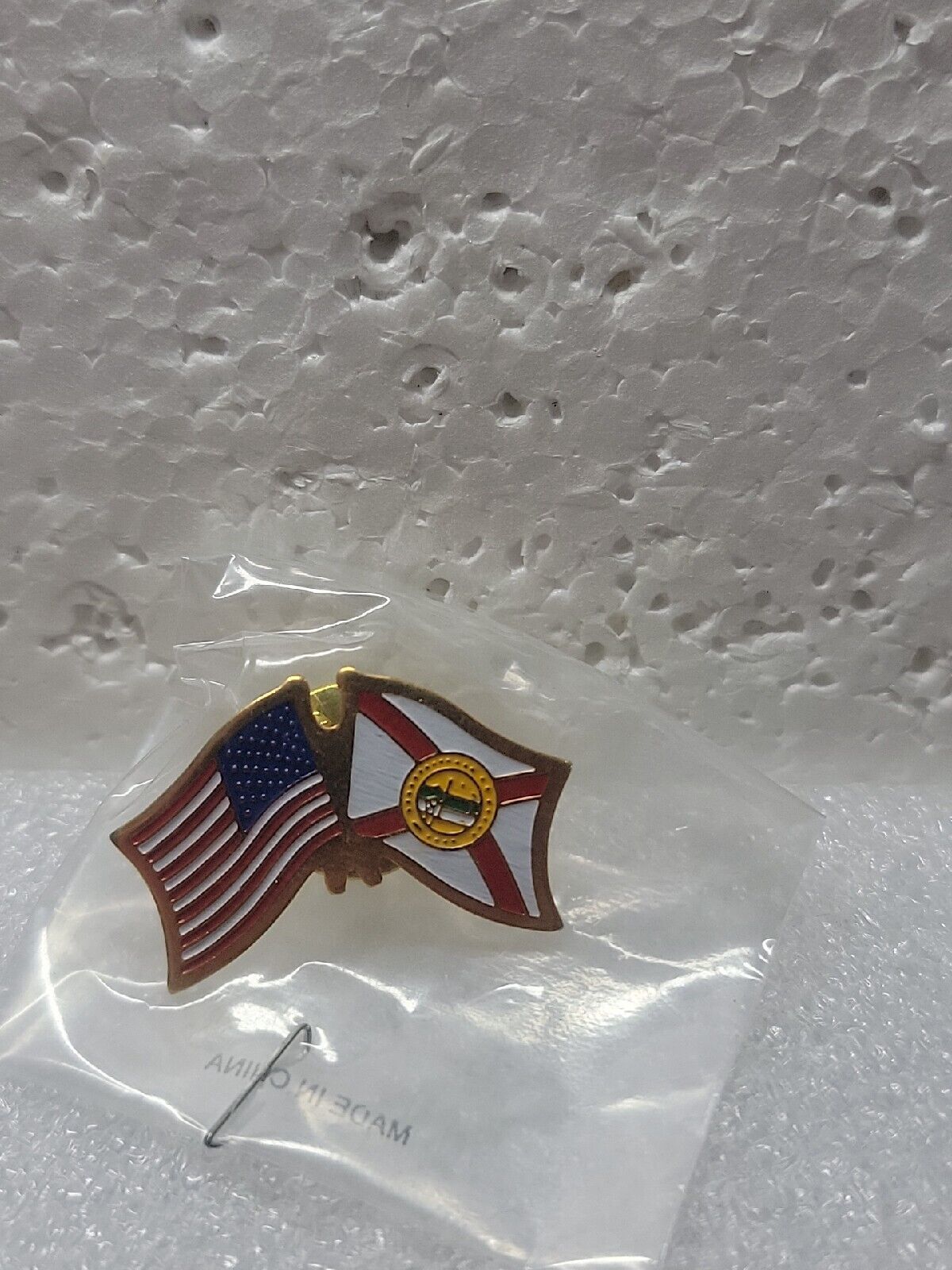 USA American State of Florida Friendship Flag Enamel Lapel Pin Clutch Back Pin