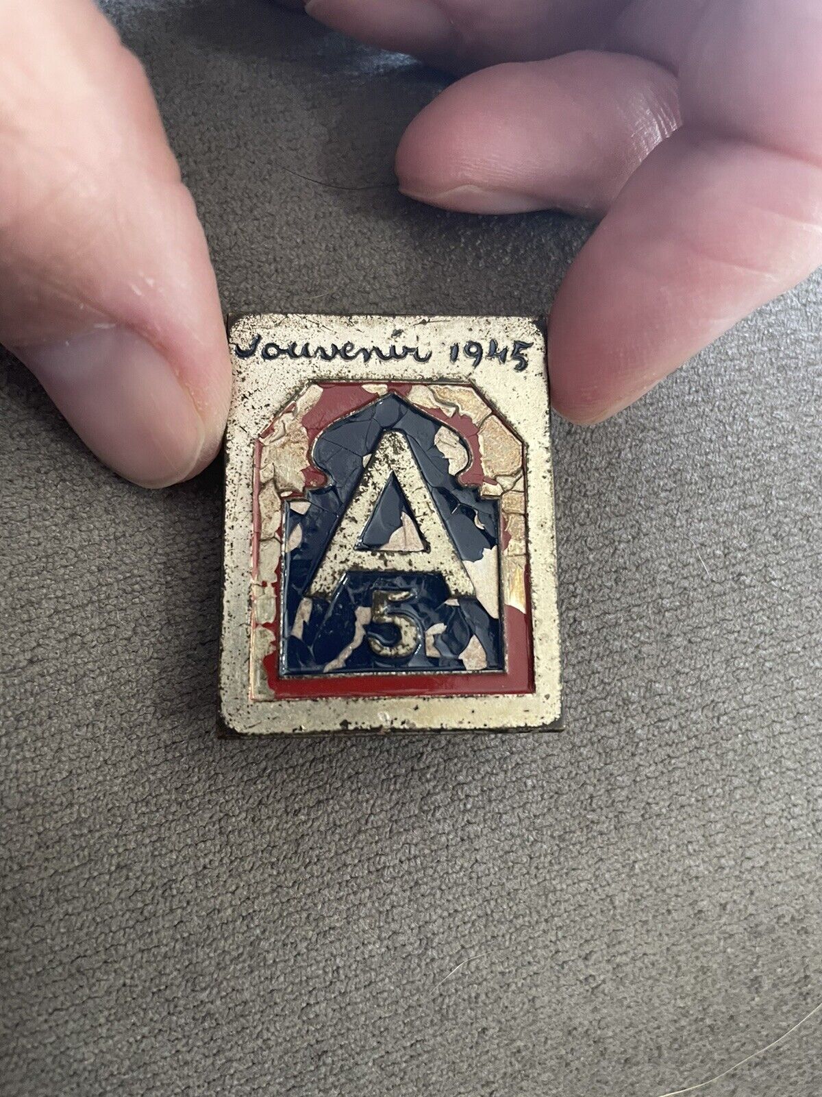 WW2 5th Army Theater Made Italy Souvenir Pin 1945