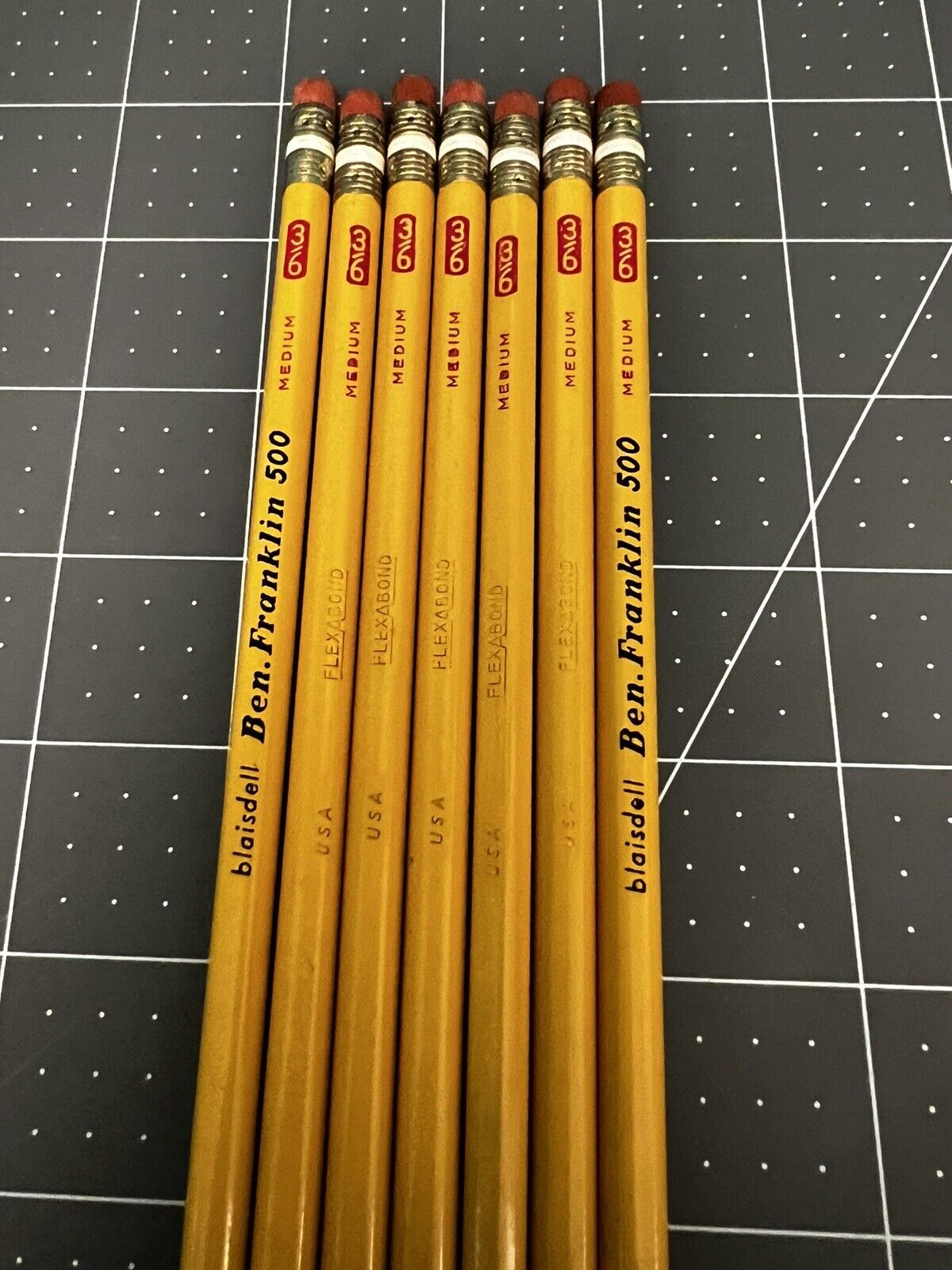 blaisdell ben franklin 500 medium vintage pencil flexabond 3/6 lot of 7