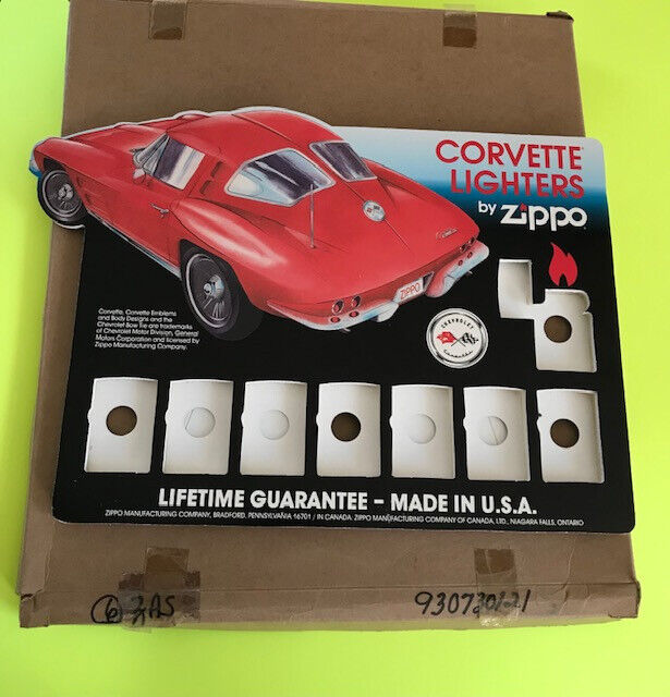 New Vintage Zippo Corvette Lighters Store Display 8 piece USA