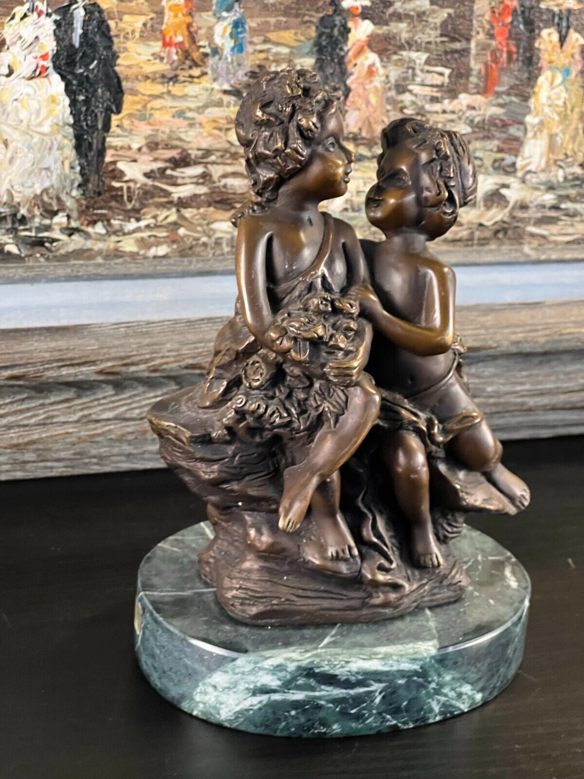 Amazing Boy and Girl Bronze Sculture