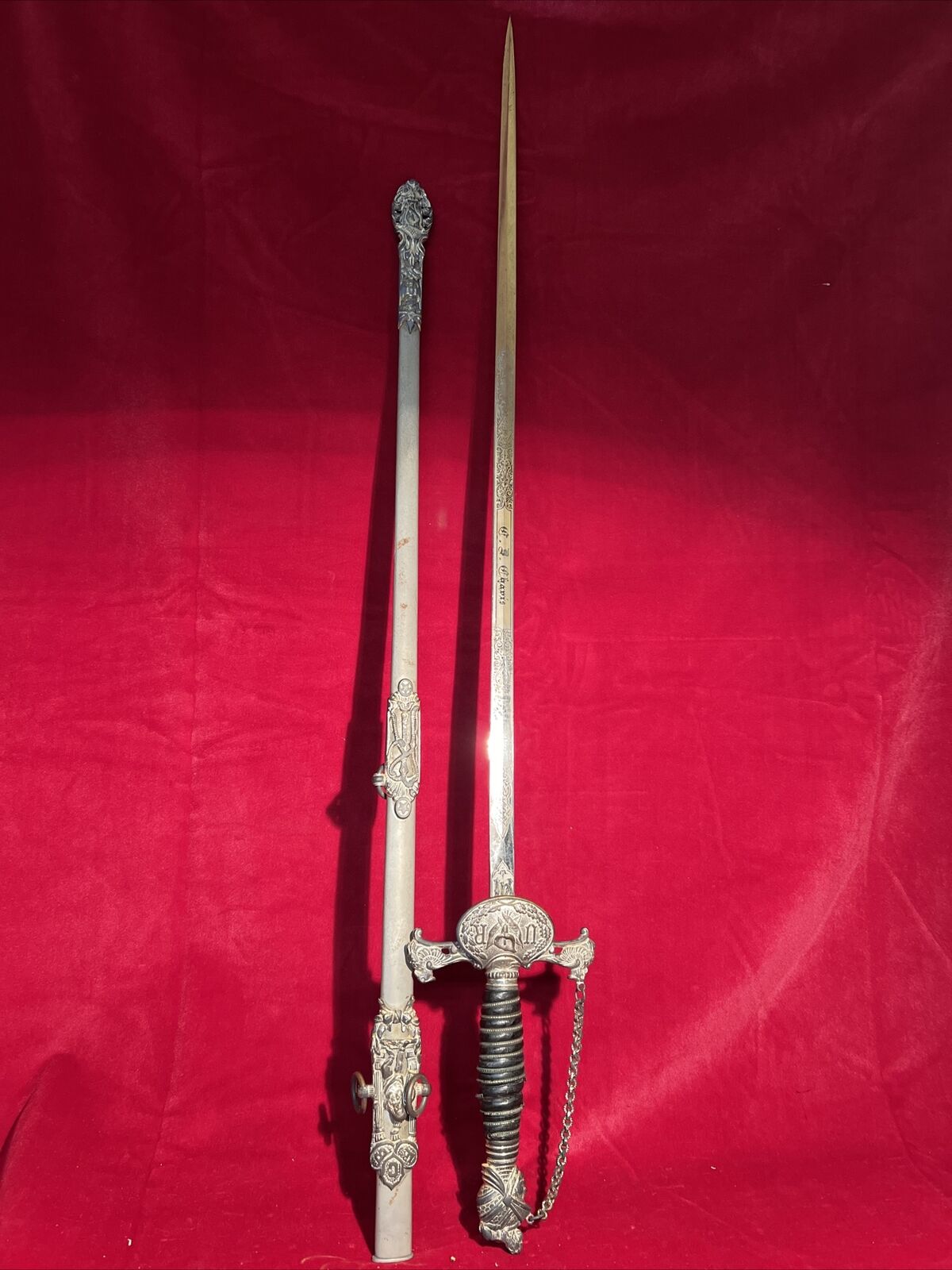 Antique 1800's KNIGHTS OF PYTHIAS Uniform Rank FCB Victorian Ceremonial Sword (Y