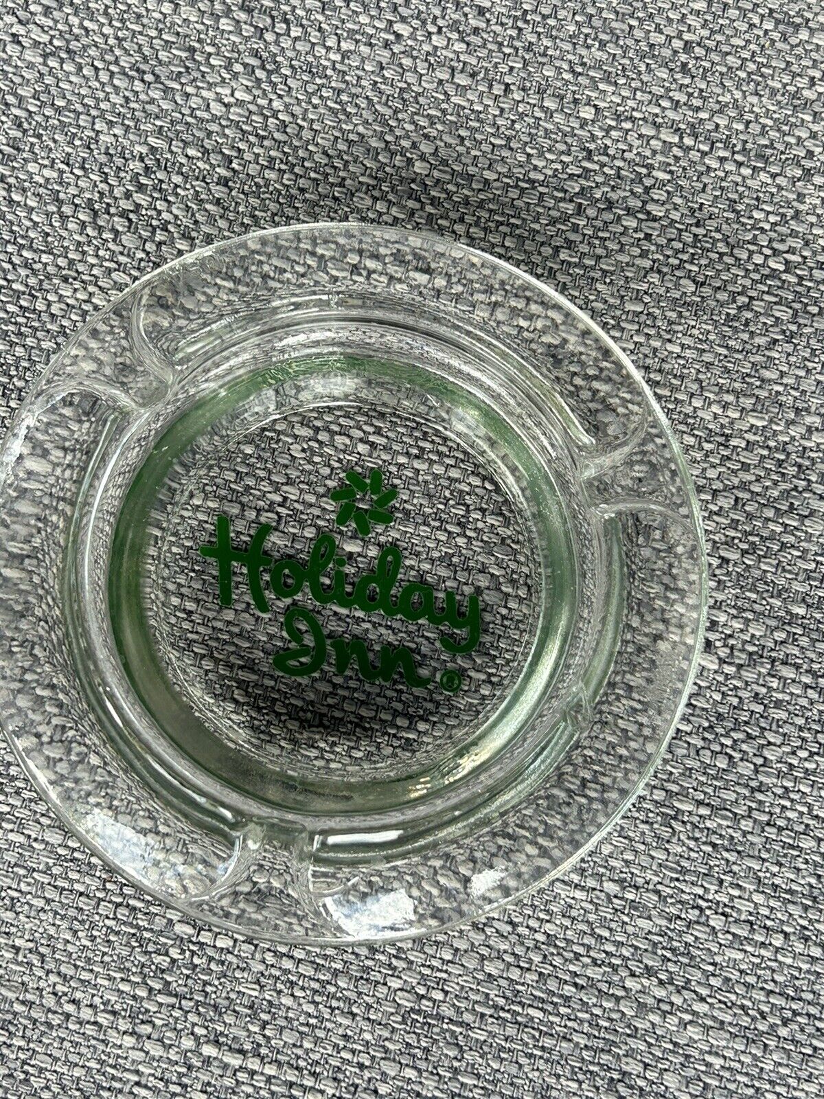 Vintage Glass Ashtray Holiday Inn  Hotel Clear Glass