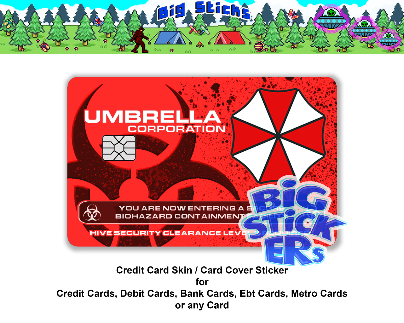 Evil Resident Umbrella Corp Credit Card Skin Cover SMART ATM Sticker Wrap