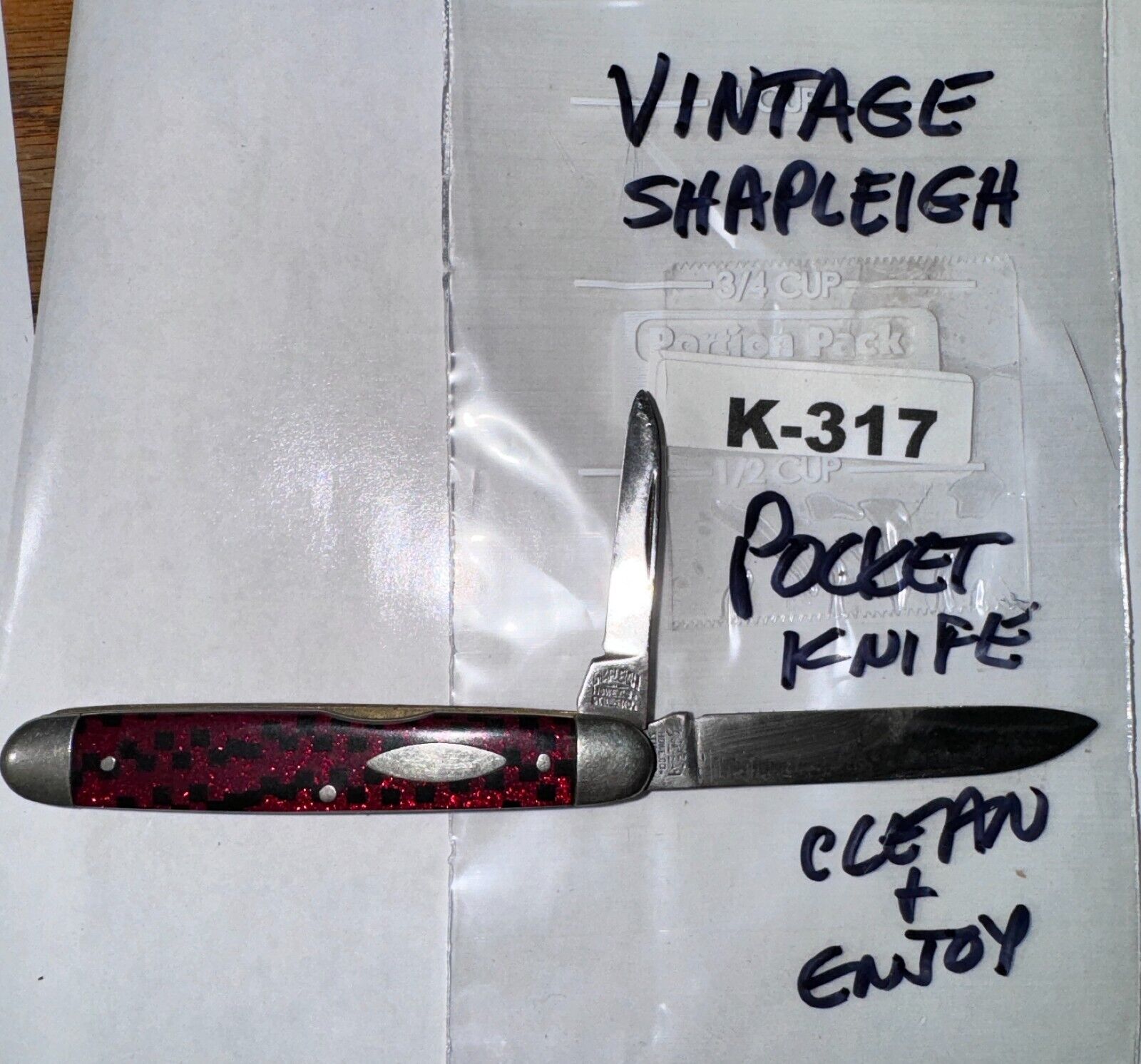 POCKET KNIFE BONANZA: Vintage Shapleigh 2 Blade Pocket Knife K-317