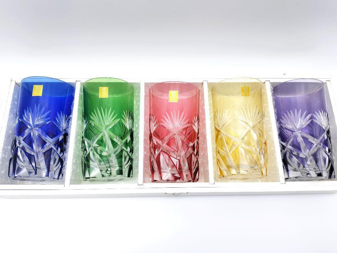 EK0022 EDO KIRIKO Kagami Crystal set of 5 glasses