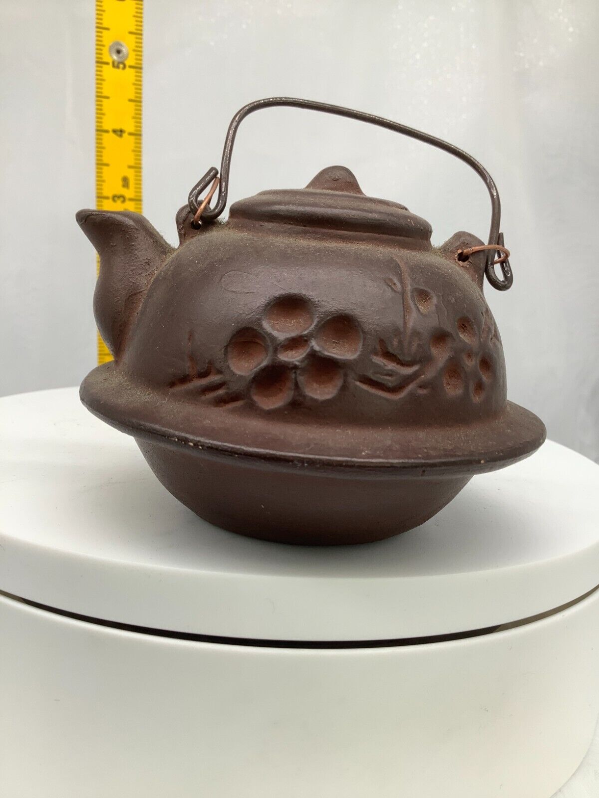 Japanese Clay Bell Ceramic Dorei Asian Antiques fortune teakettle3.7x3.7x2.9inch
