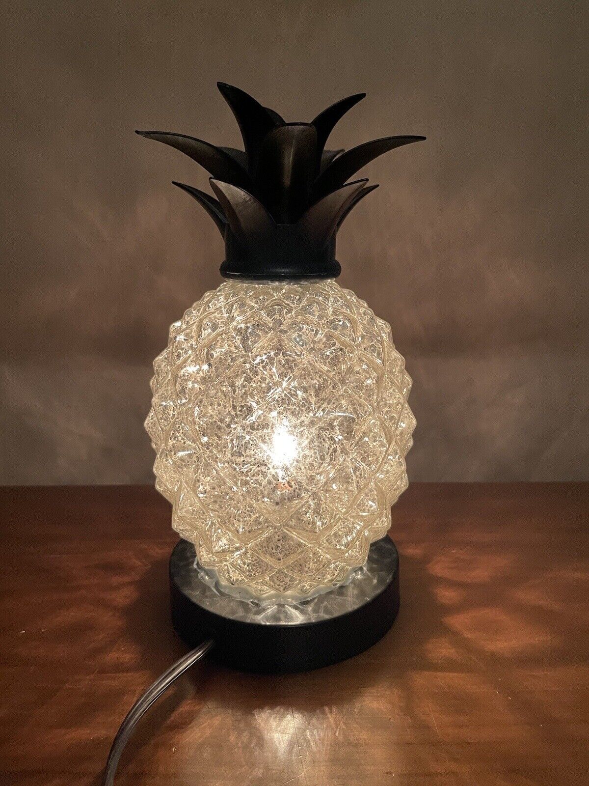 Melunar Mercury Glass Pineapple Lamp With Bulb 