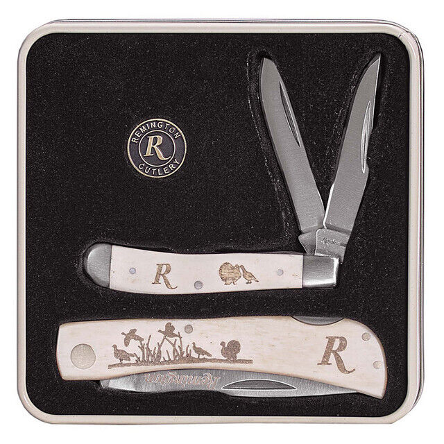 Remington 15687 Turkey Tin Collector Gift Set Folding Pocket Knife