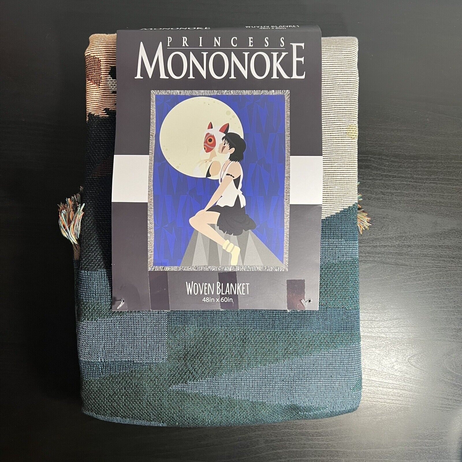 Studio Ghibli Princess Mononoke Moon Woven Blanket 48 x 60 Tapestry Brand New