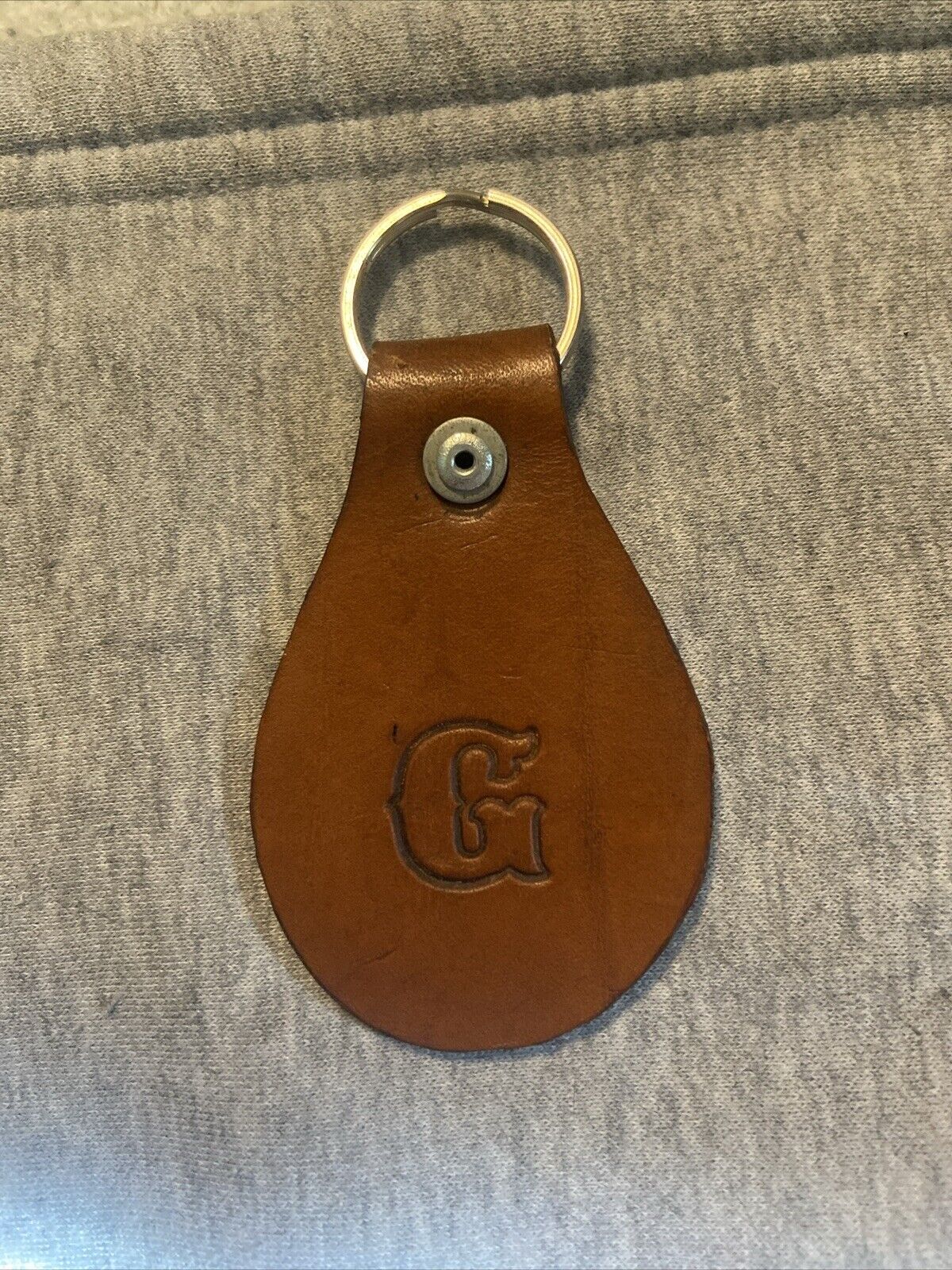 Vintage Letter G Person Name Named Grace Gracie Gale Gina Gabby Leather Keychain