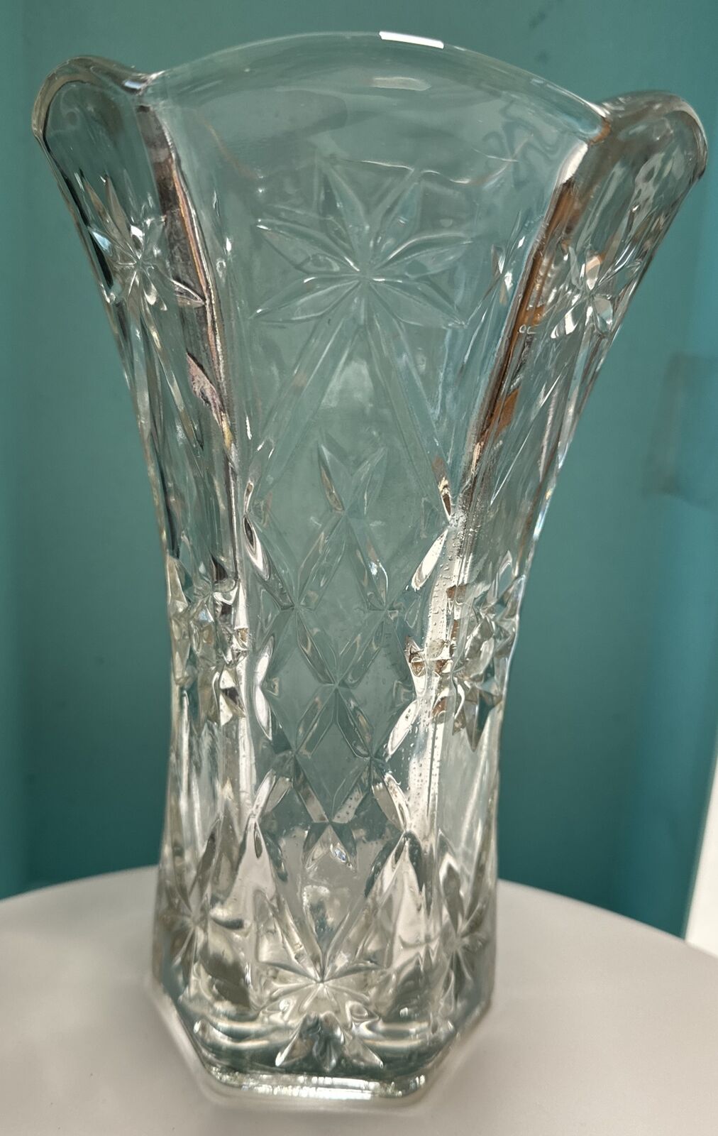 Beautiful Heavy Crystal Glass Large Vase