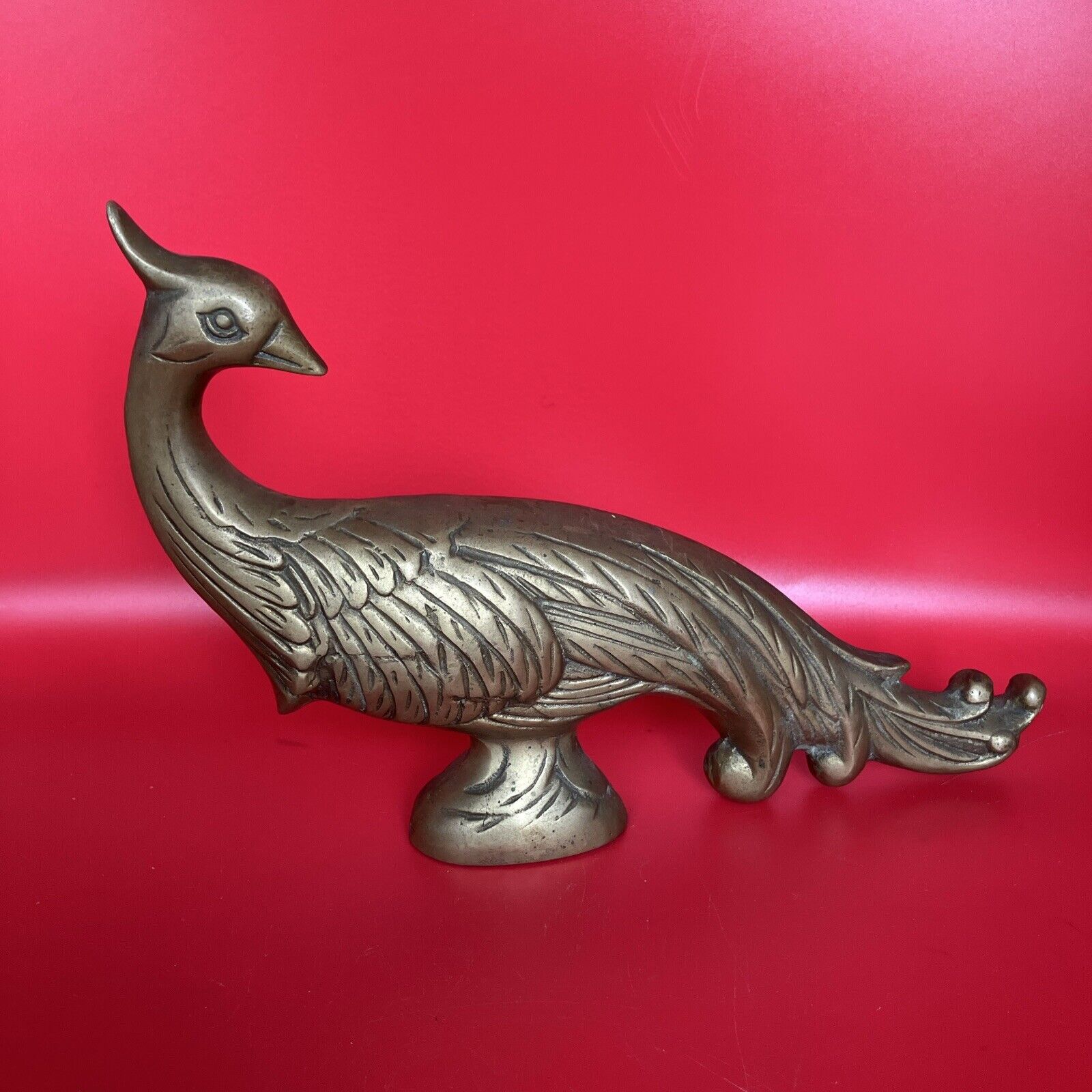 Vintage Brass Peacock Pheasant MCM
