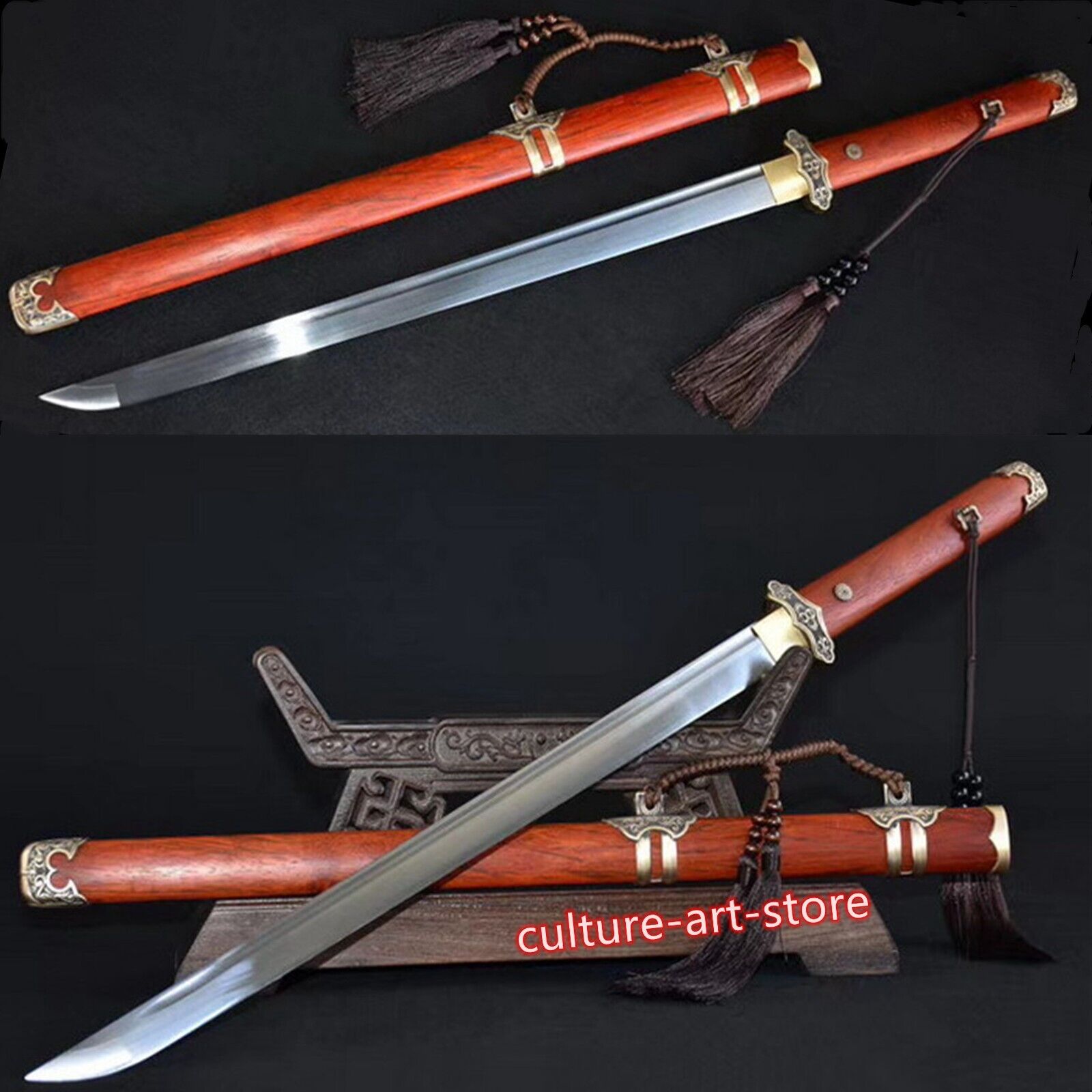 31\'\' Self-defense Sharp Chinese Sword Rosewood Shirasaya Tang Dynasty Dao