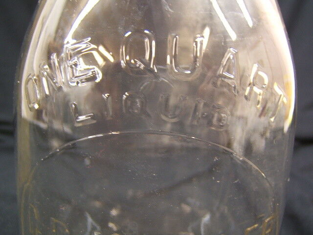 Vintage Milk Bottle L.A. Hocker One Quart TREQ E on Bottom  Harrisburg VGC 