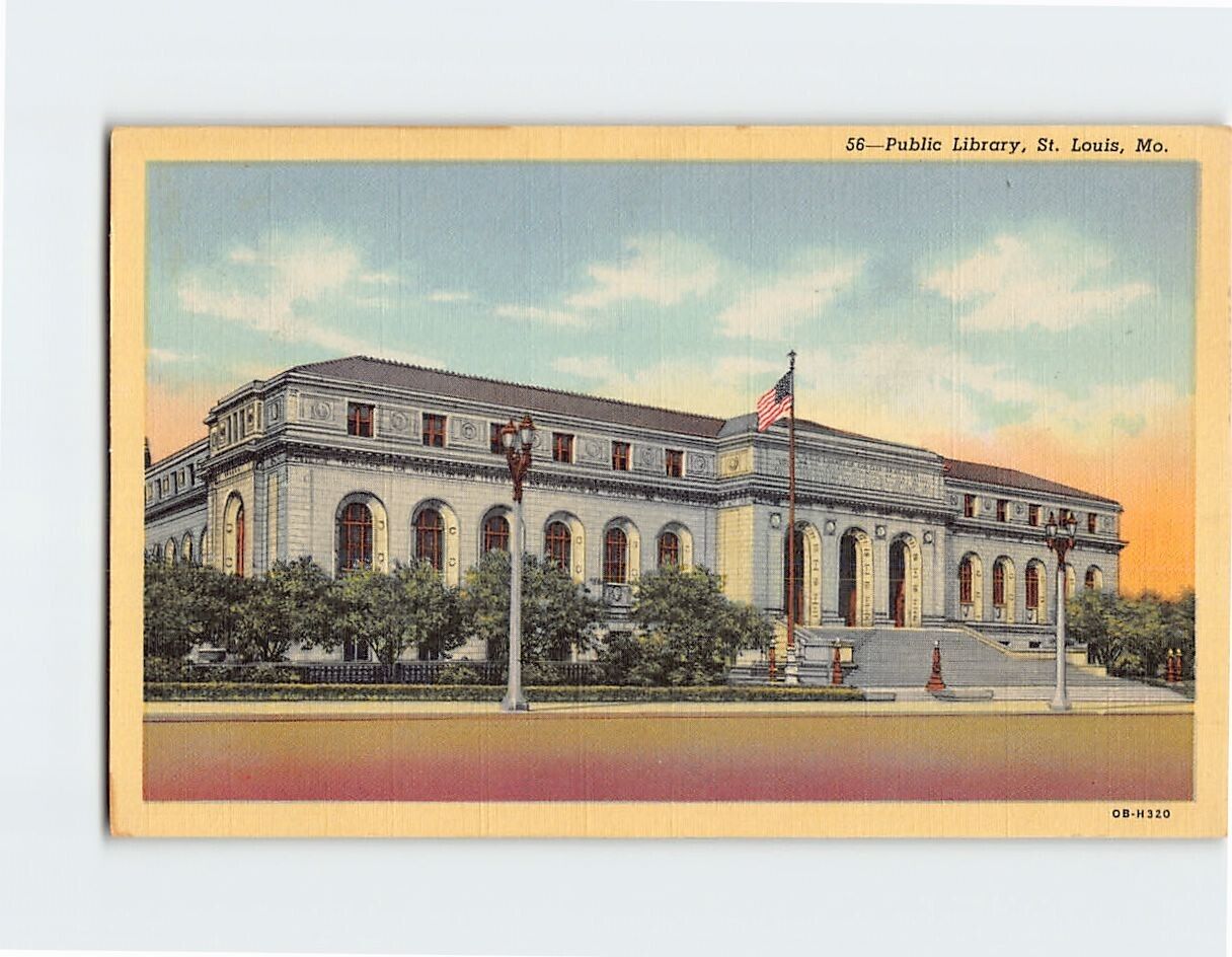Postcard Public Library St. Louis Missouri USA