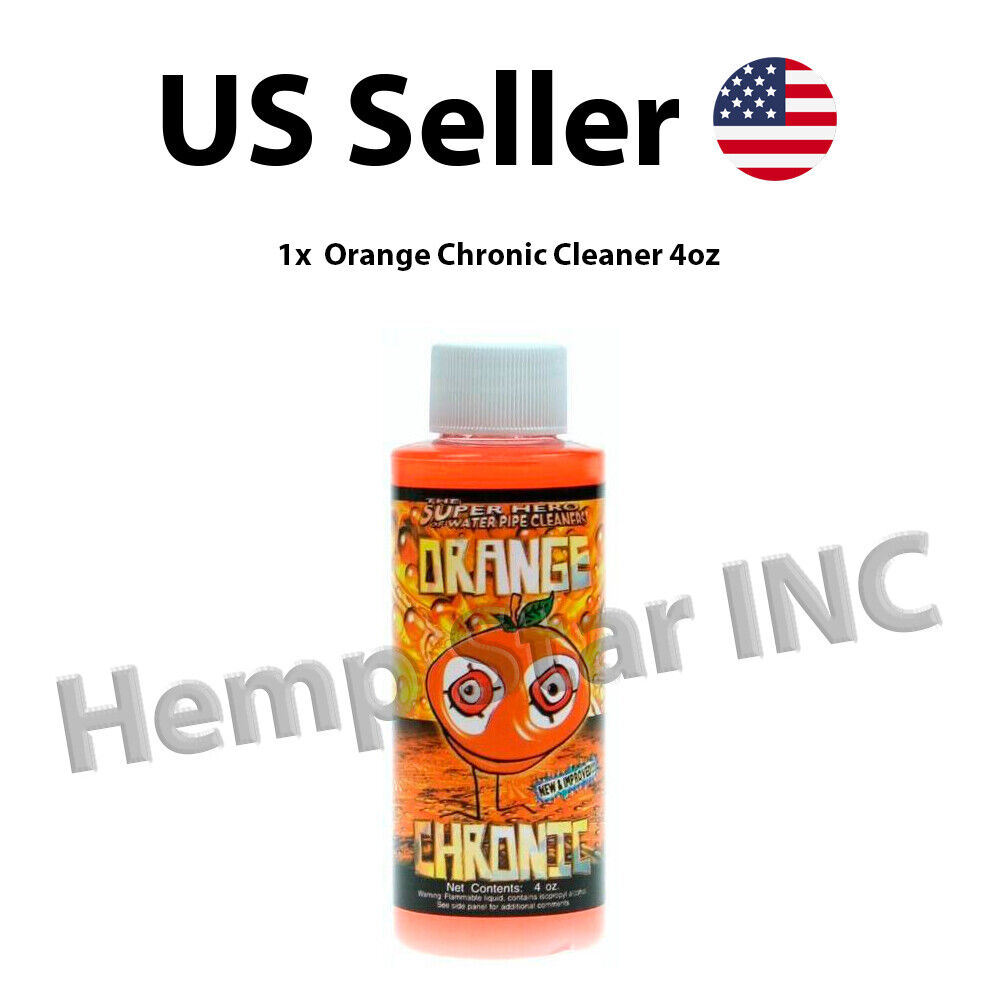 1x - 4 OZ Bottle Orange Chronic Cleaner Cleans Metal and Glass Pipe 