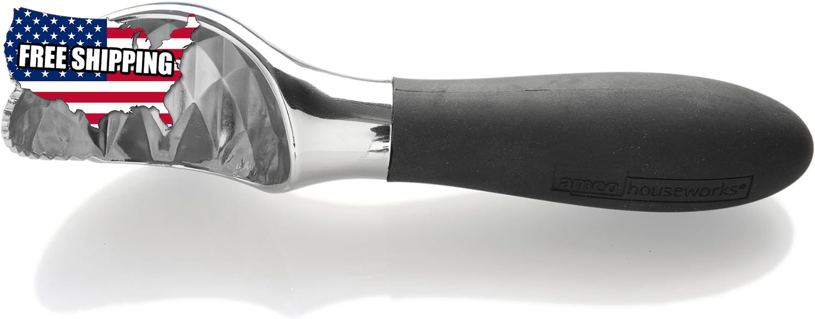 Amco Serrated Ice Cream Scoop Black 7.25 Inch NEW  USA ONLY 