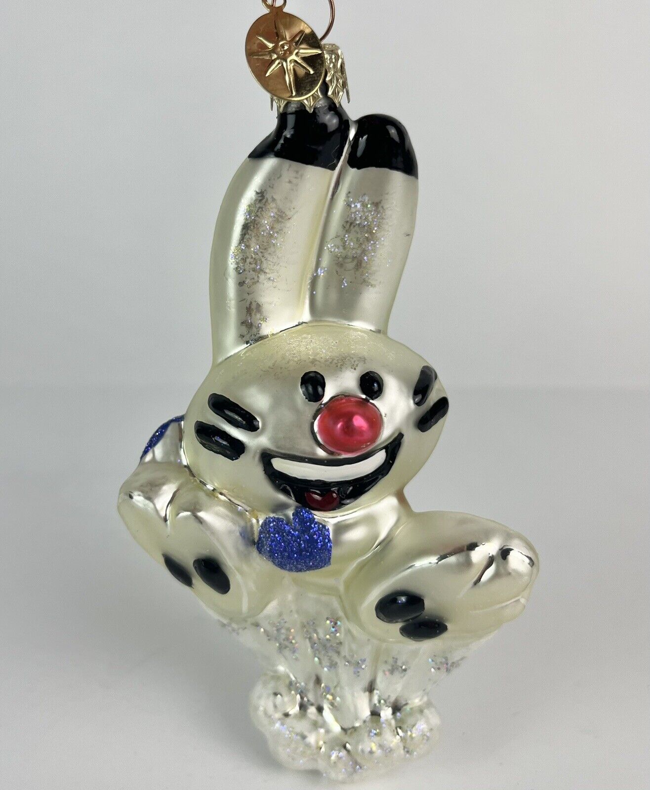 Radko Salt Lake City 2002 Olympic Mascot Bunny Glass Christmas Ornament