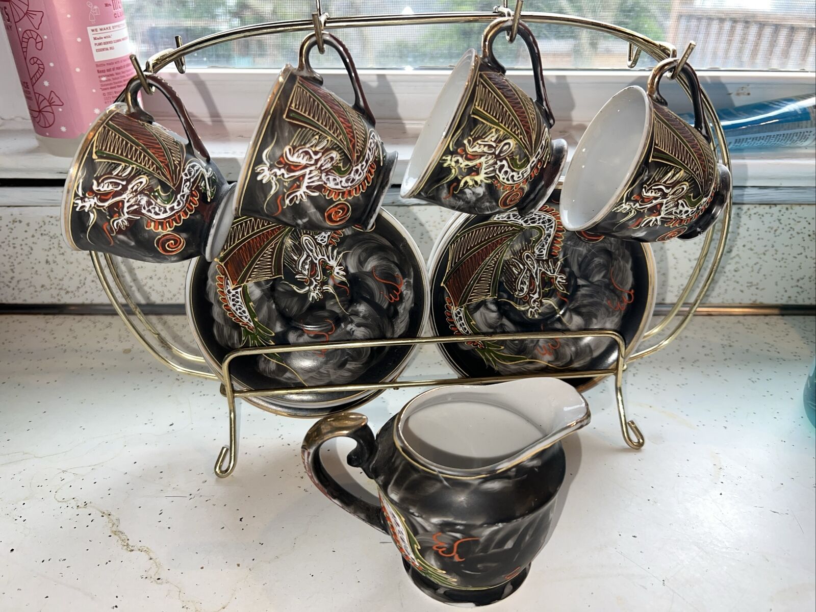 Vintage Dragonware Asian Tea Set