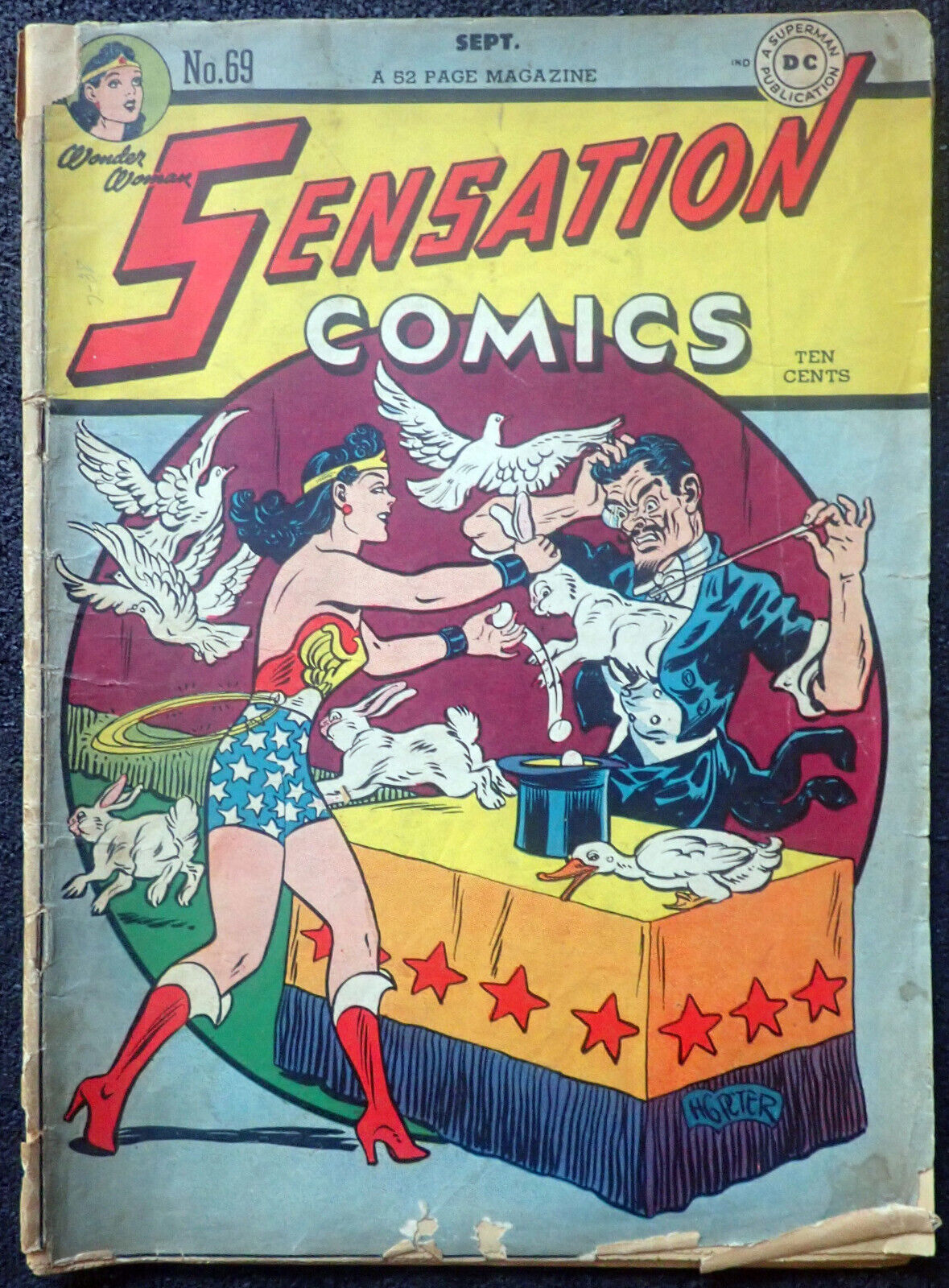 SENSATION COMICS #69 🔥 BEAUTIFUL, RARE, WONDER WOMAN 🔥 1947 Golden Age