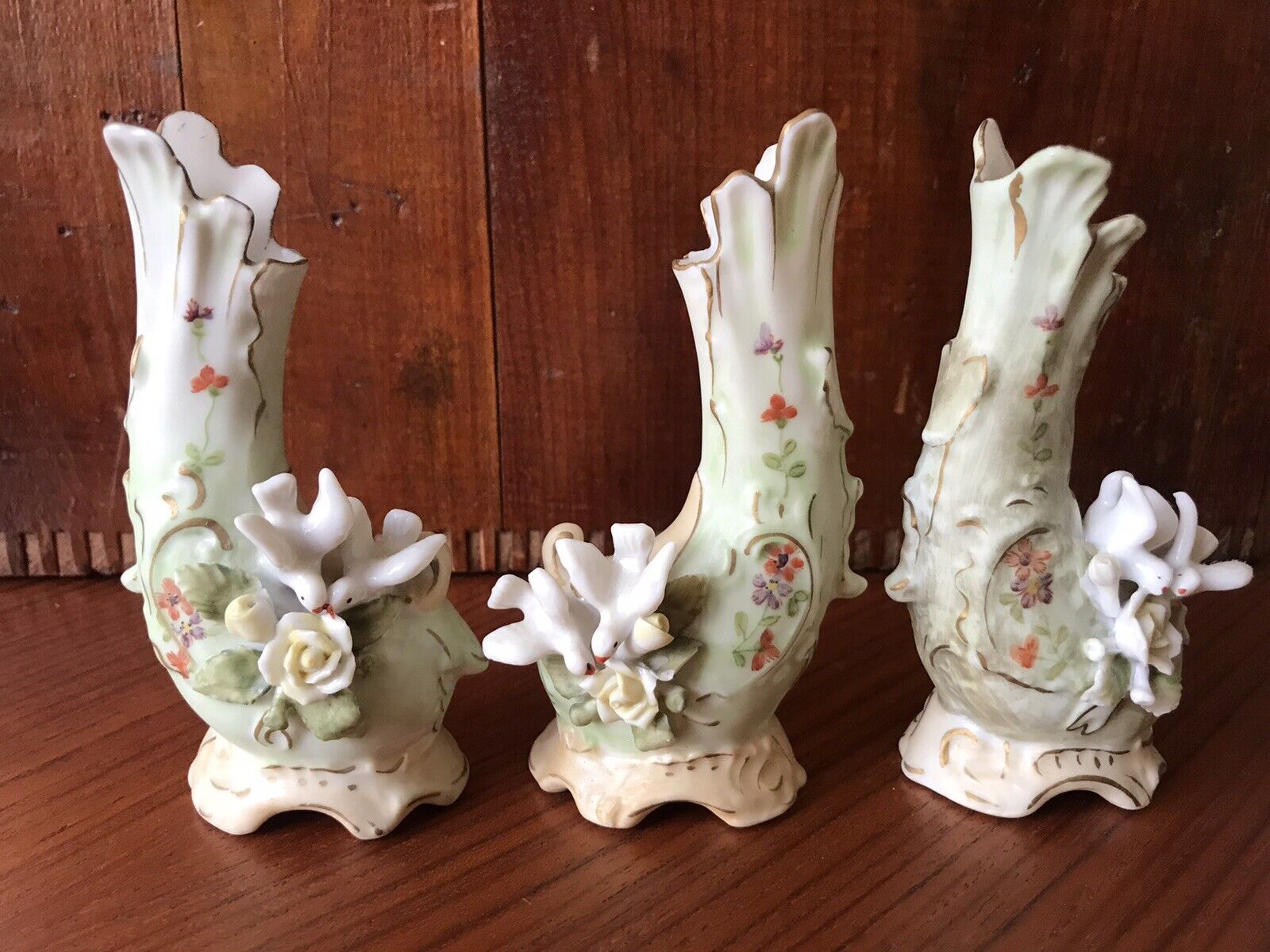 Antique Set of 3 Decorative Porcelain Vases ~ Arnart Kalk Crossed Arrows