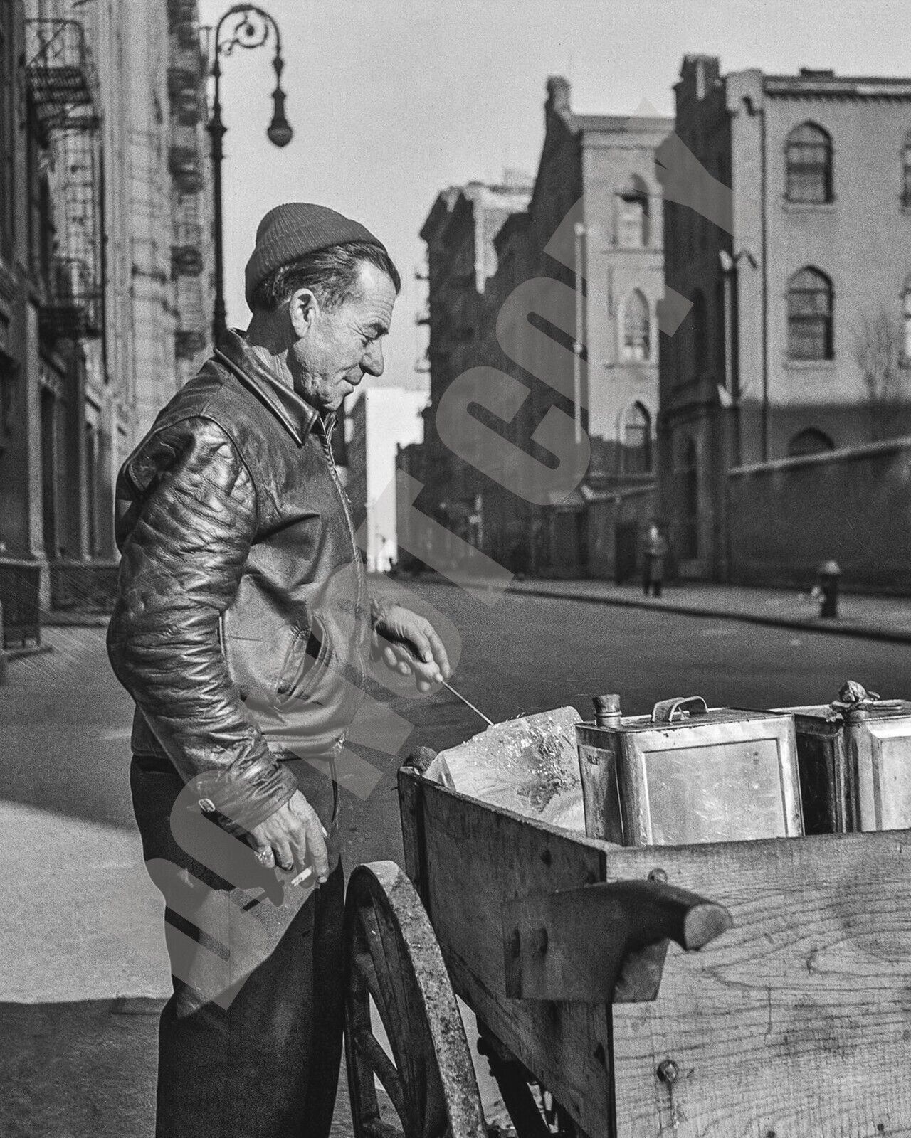 1943 Ice Vendor Mulberry Street Lower Manhattan New York City 8x10 Photo